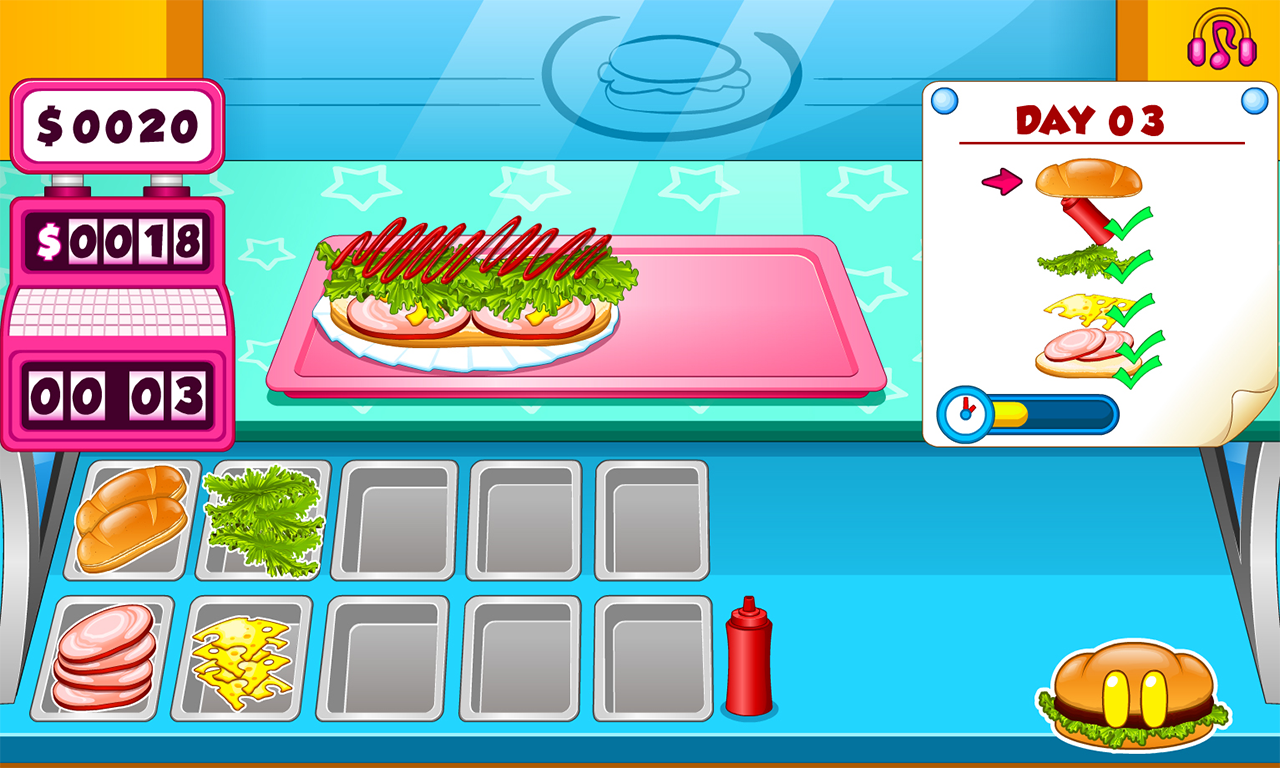 اسکرین شات 3 بازی Go Fast Cooking Sandwiches