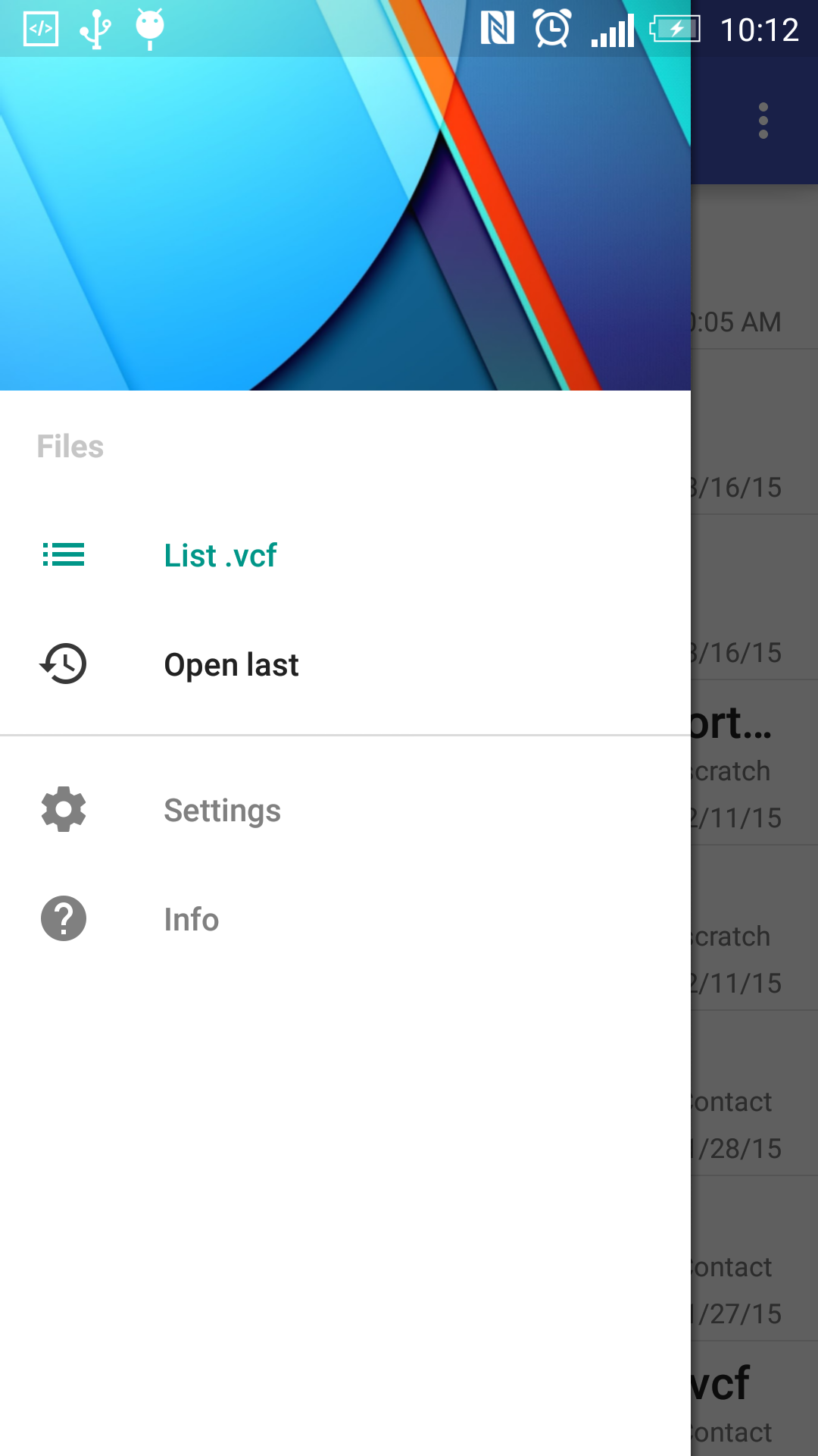 اسکرین شات 5 برنامه Contacts VCF — Backup & Share