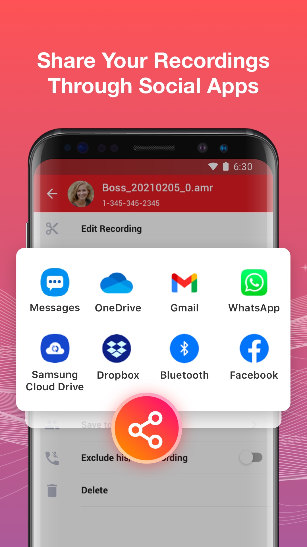 اسکرین شات 6 برنامه Call Recorder - Auto Recording