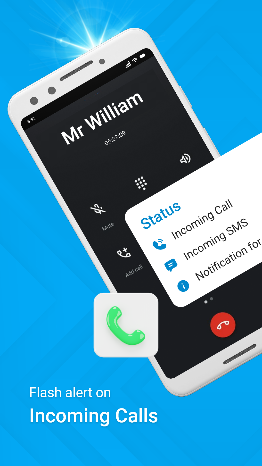 اسکرین شات 2 برنامه Flash Alert : Call and Sms