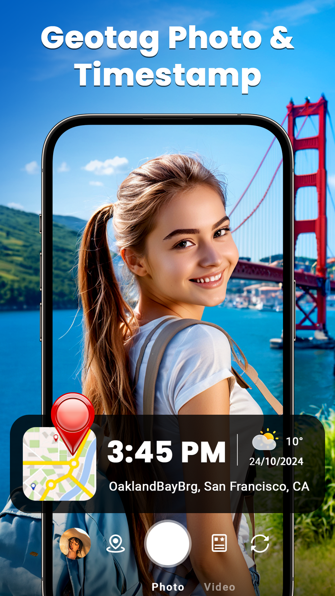اسکرین شات 2 برنامه GPS Camera - Map Timestamp Cam