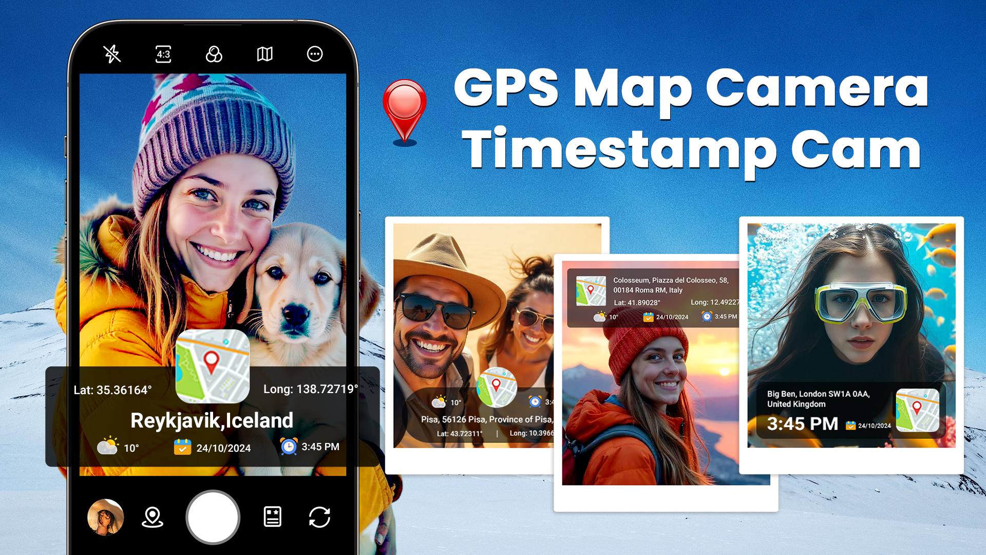 اسکرین شات 1 برنامه GPS Camera - Map Timestamp Cam