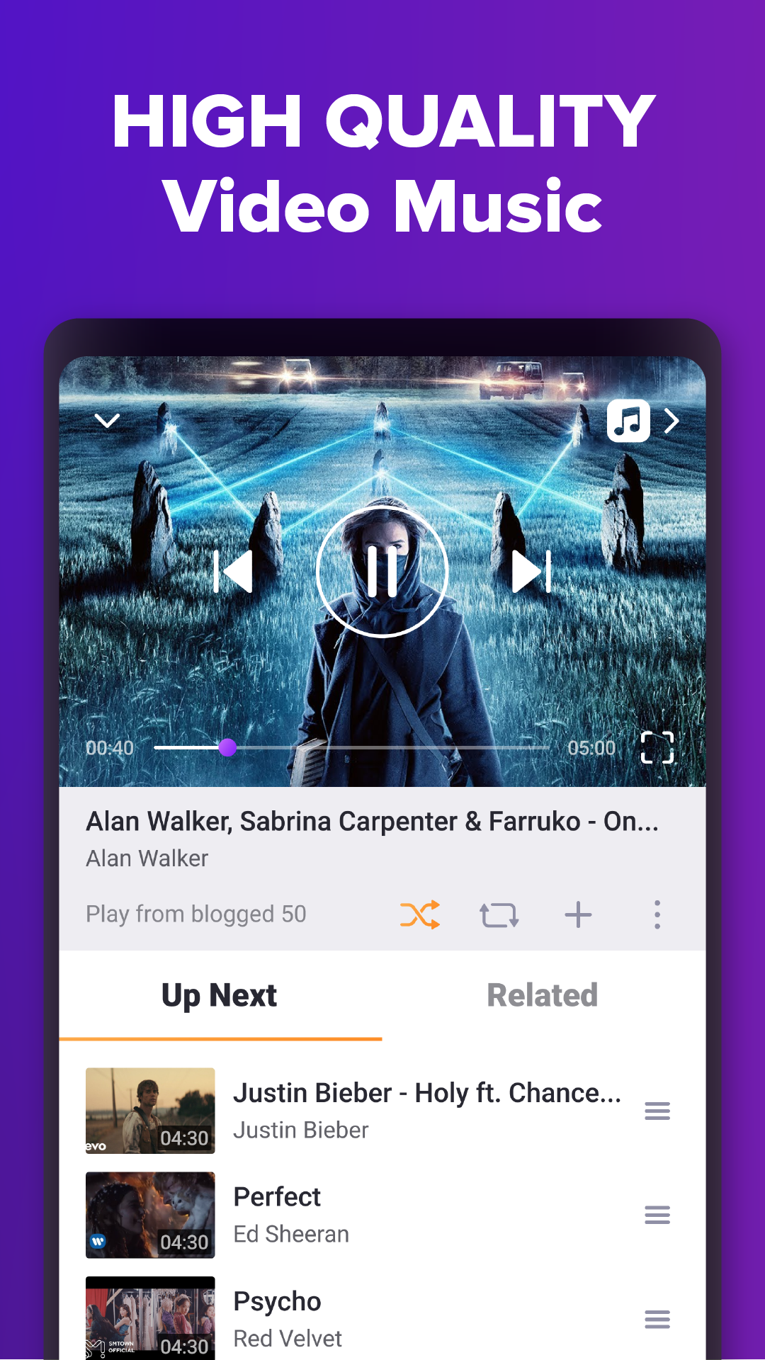 اسکرین شات 4 برنامه Music Player: YouTube Stream