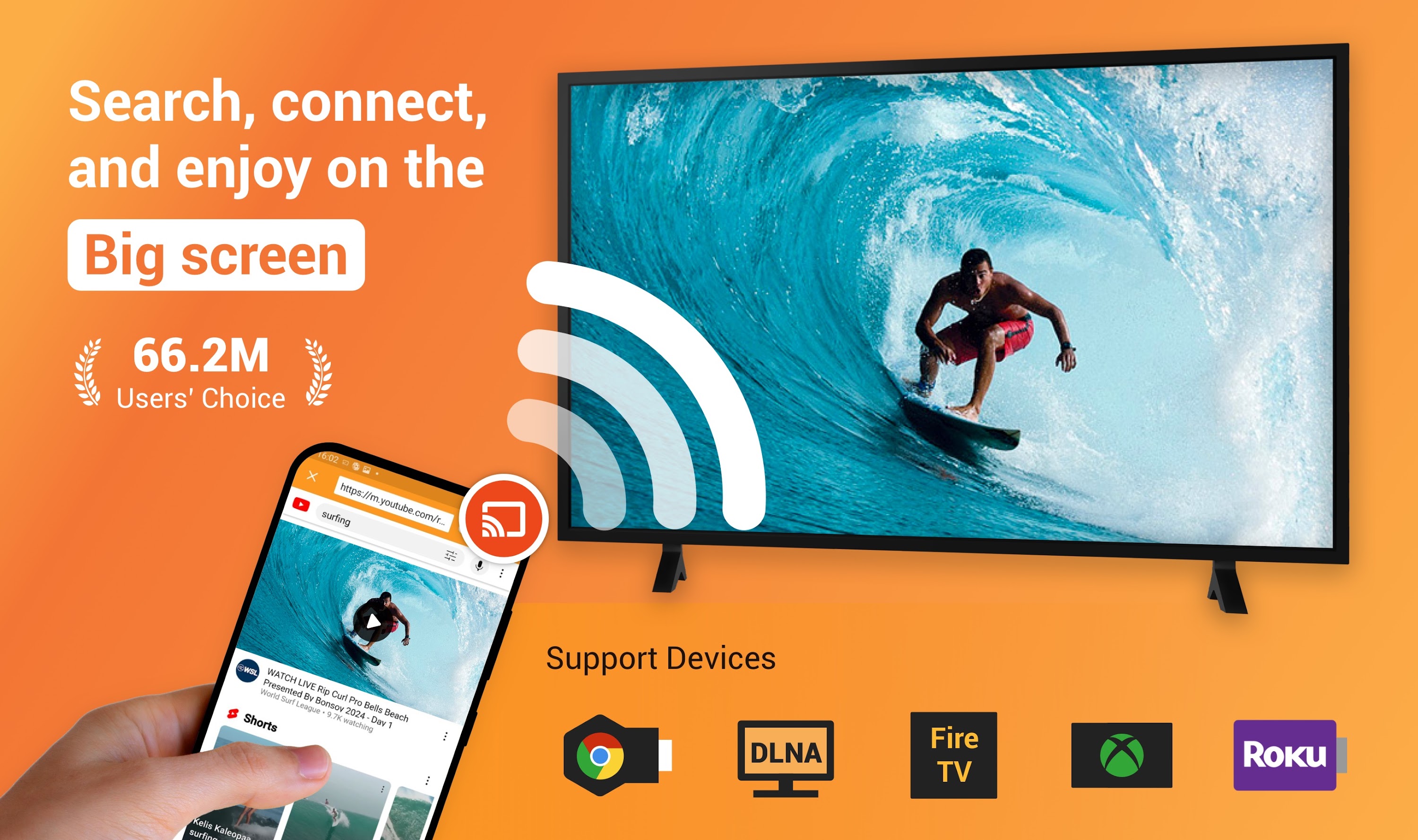 اسکرین شات 1 برنامه Cast to TV, Chromecast & Roku