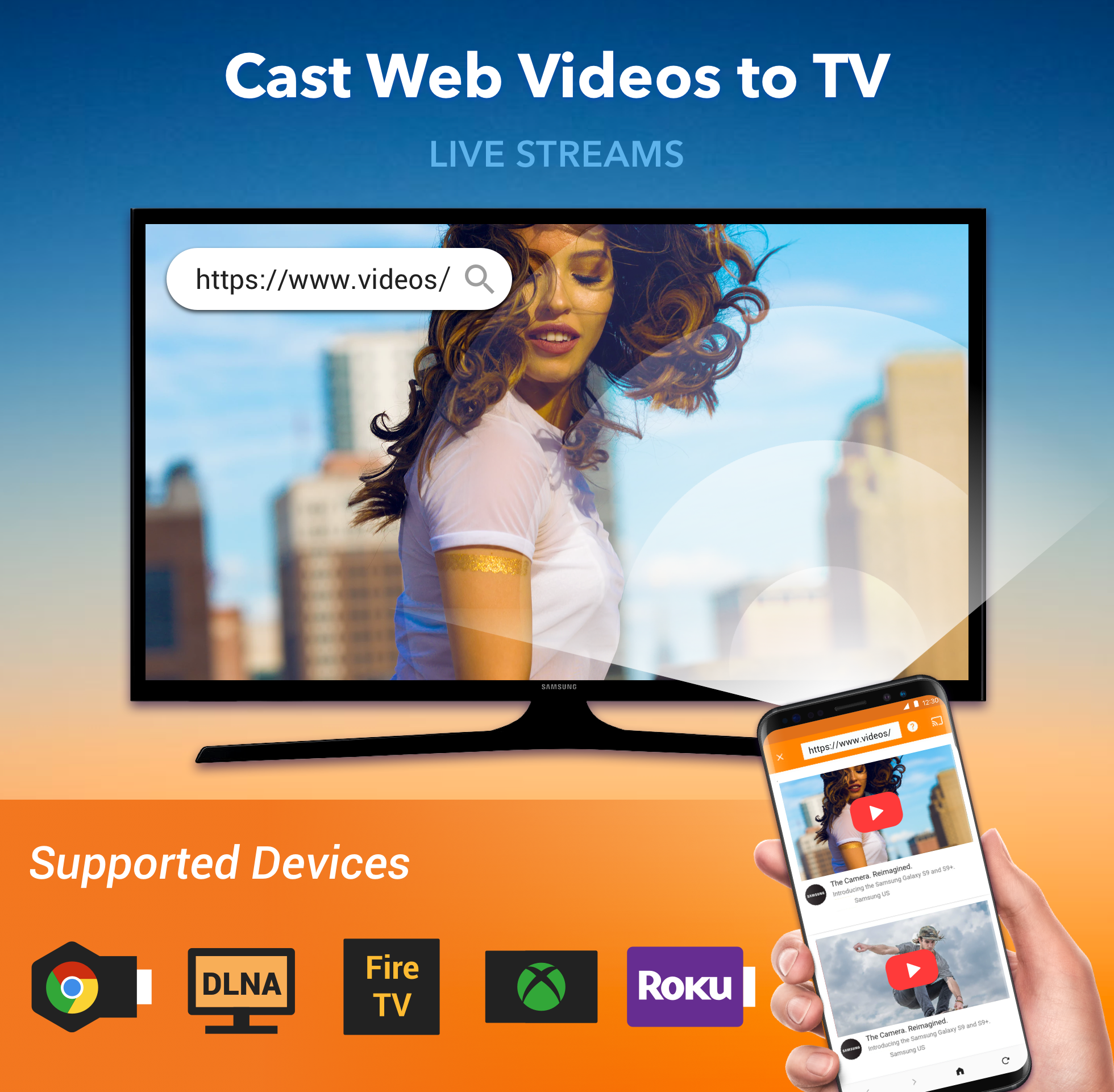 اسکرین شات 1 برنامه Cast to TV/Chromecast/Roku