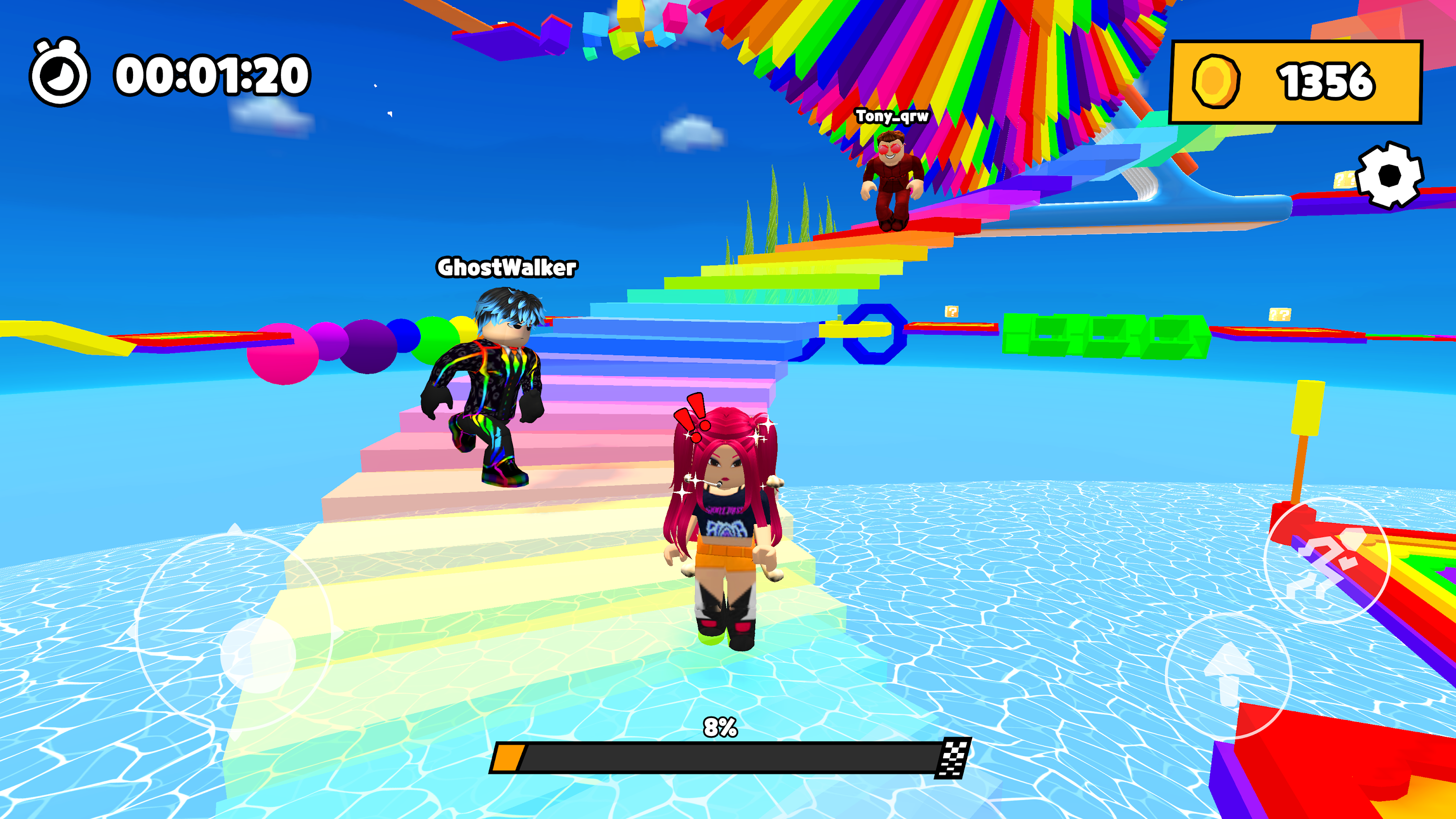 اسکرین شات 5 بازی Rainbow Race: Obby Dash