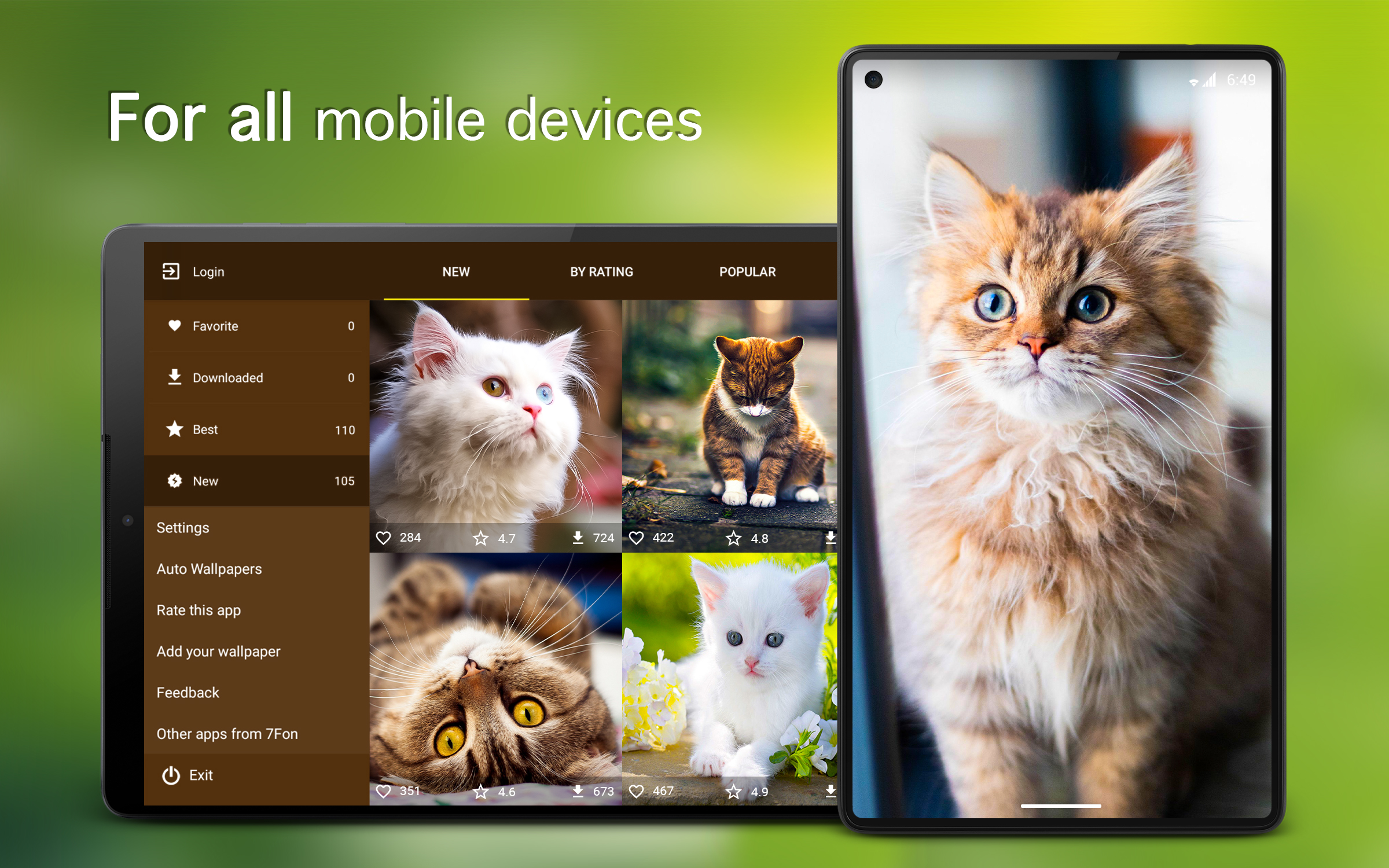 اسکرین شات 6 برنامه Cat Wallpapers & Cute Kittens