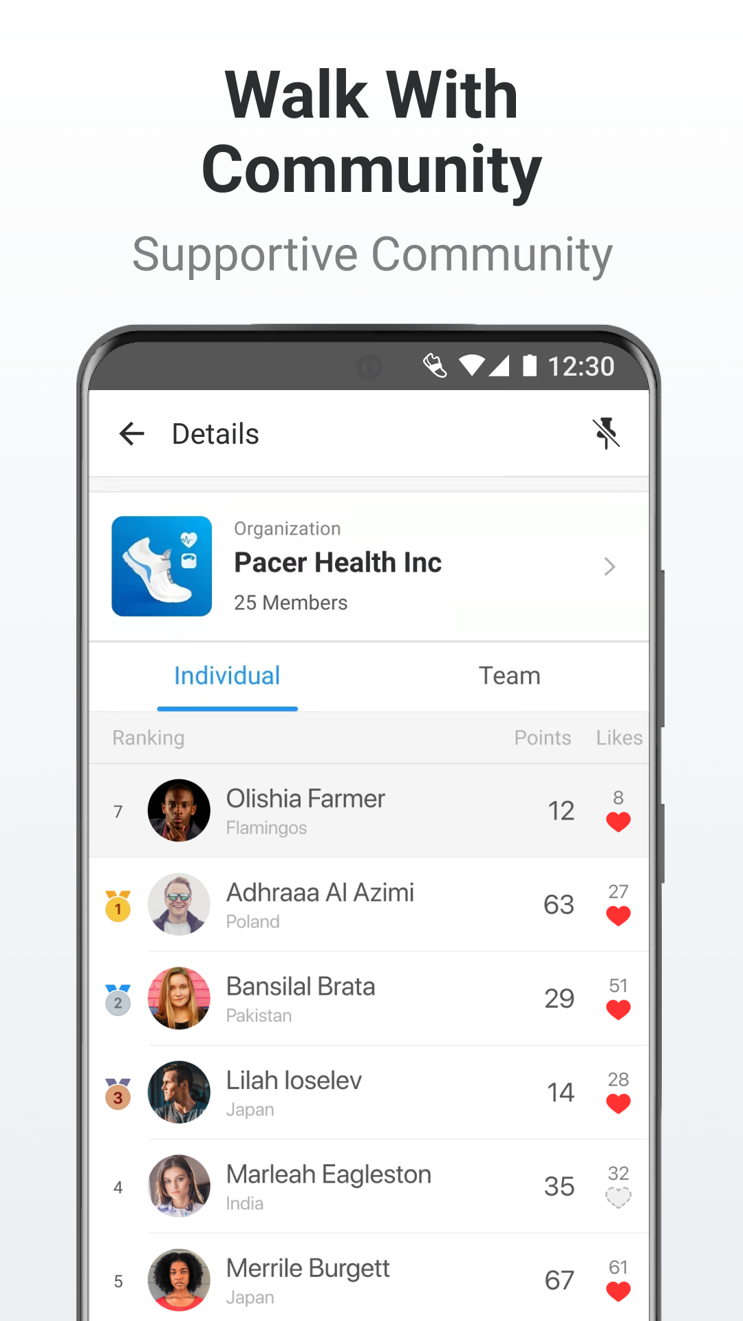 اسکرین شات 6 برنامه Pacer Pedometer & Step Counter