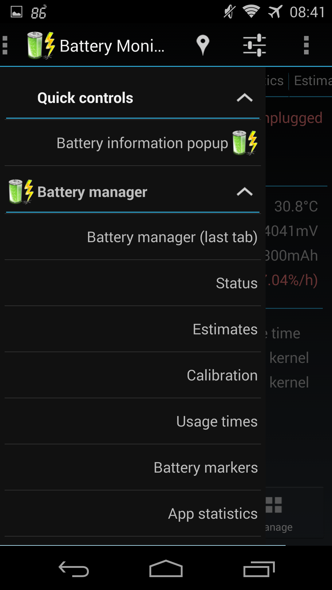 اسکرین شات 5 برنامه 3C Battery Manager