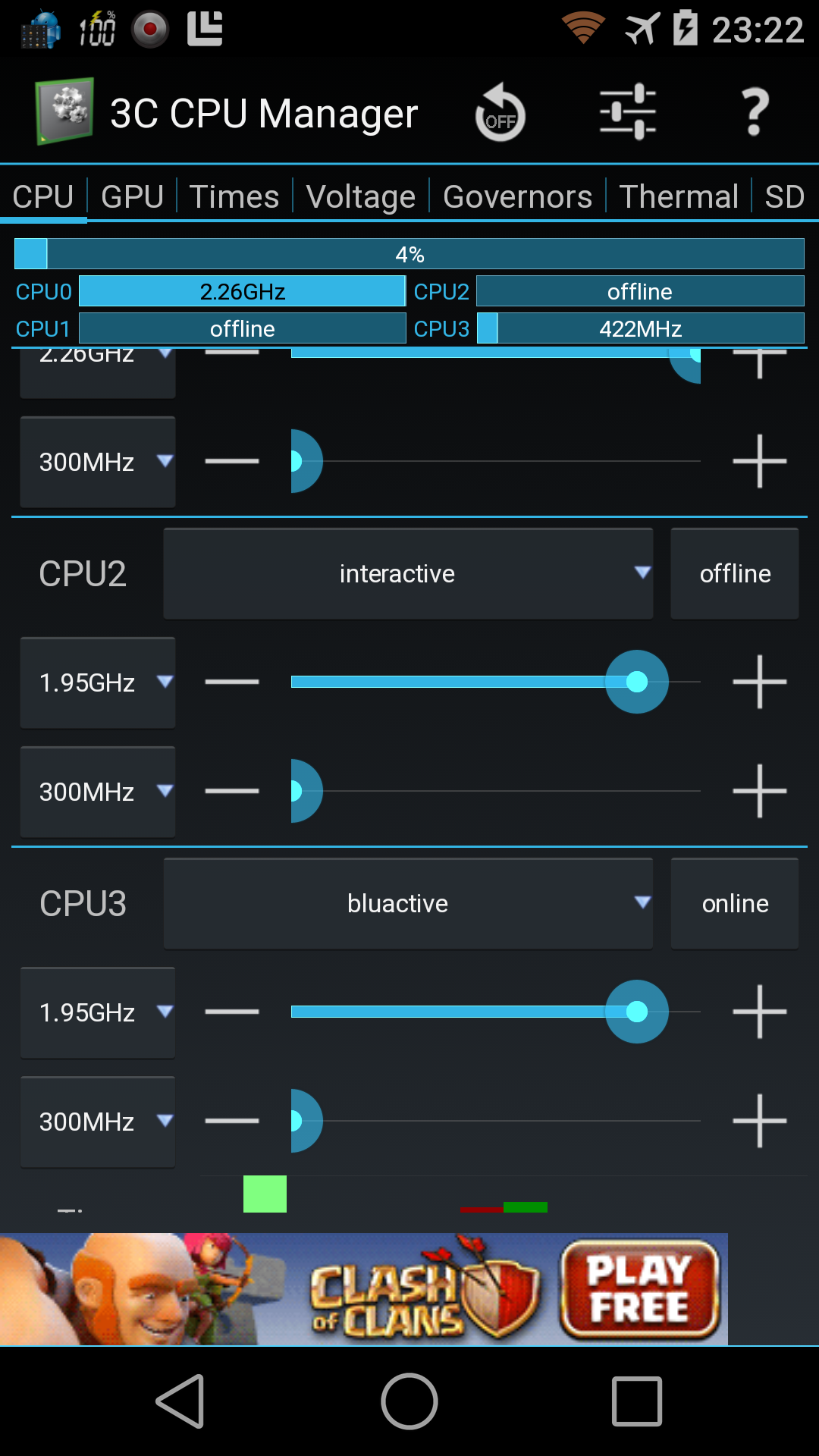 اسکرین شات 7 برنامه 3C CPU Manager (root)