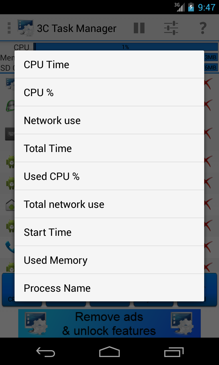 اسکرین شات 6 برنامه 3C Task Manager