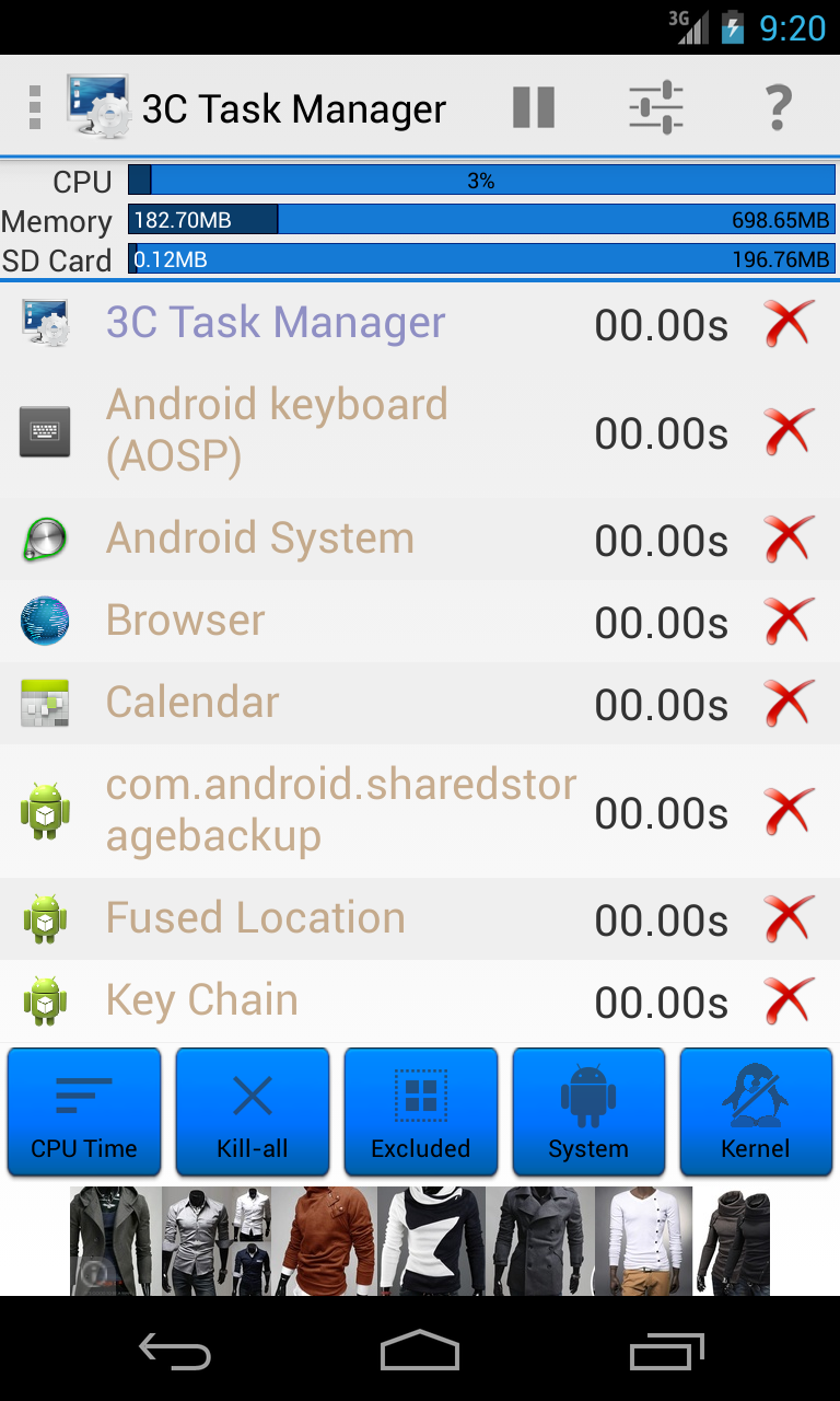 اسکرین شات 2 برنامه 3C Task Manager