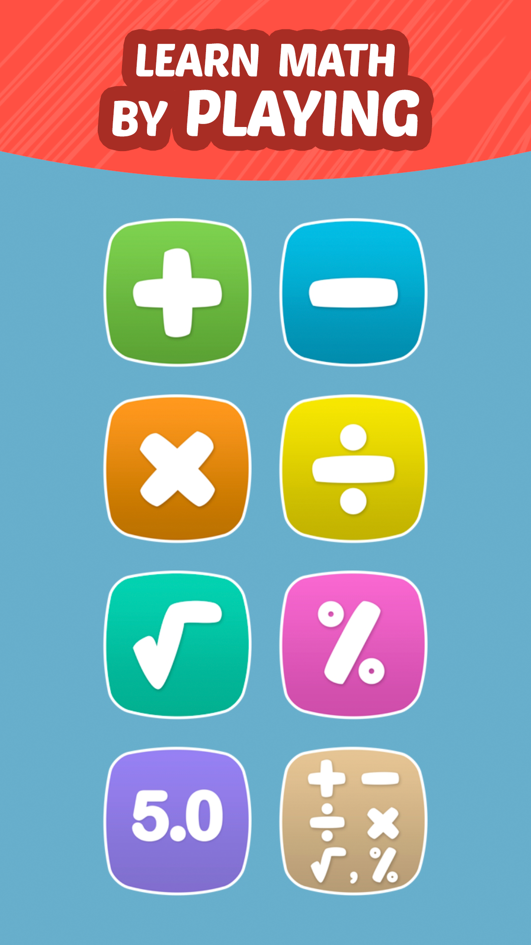 اسکرین شات 1 برنامه Math games, problems and learn