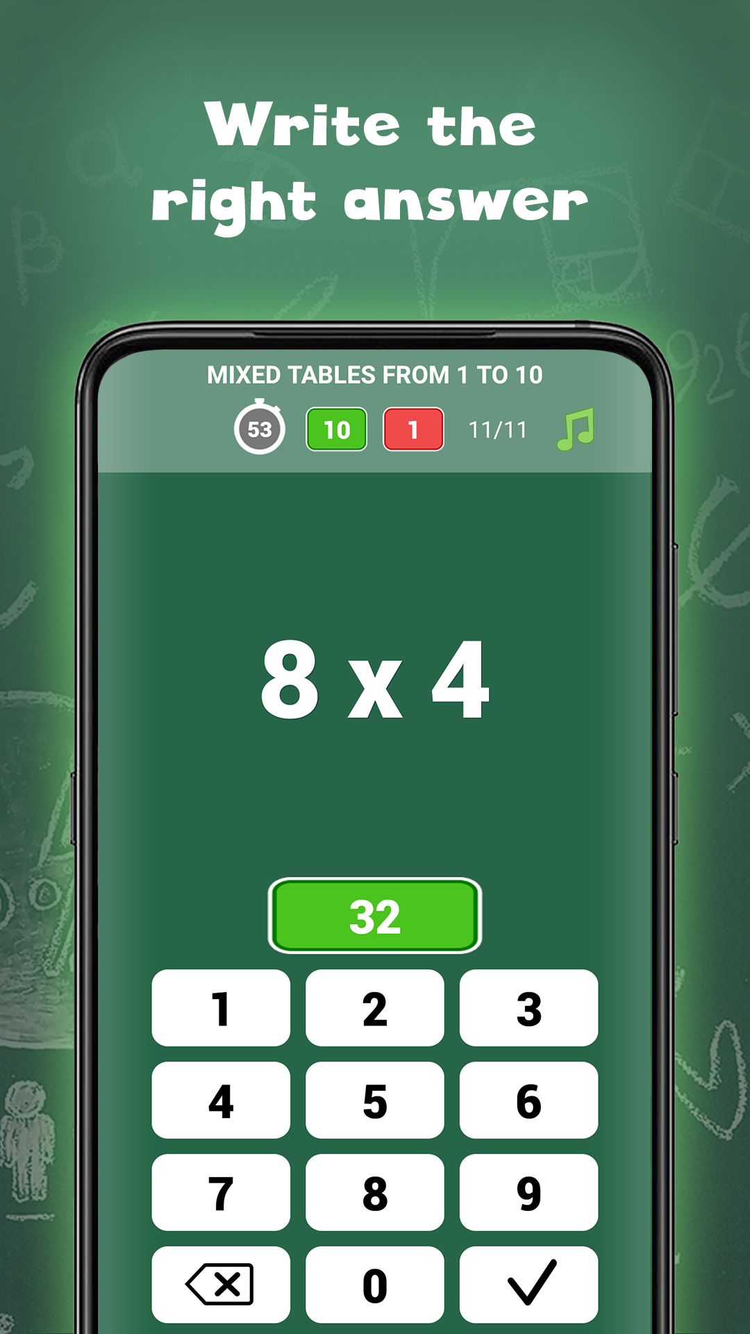 اسکرین شات 4 برنامه Multiplication tables for kids