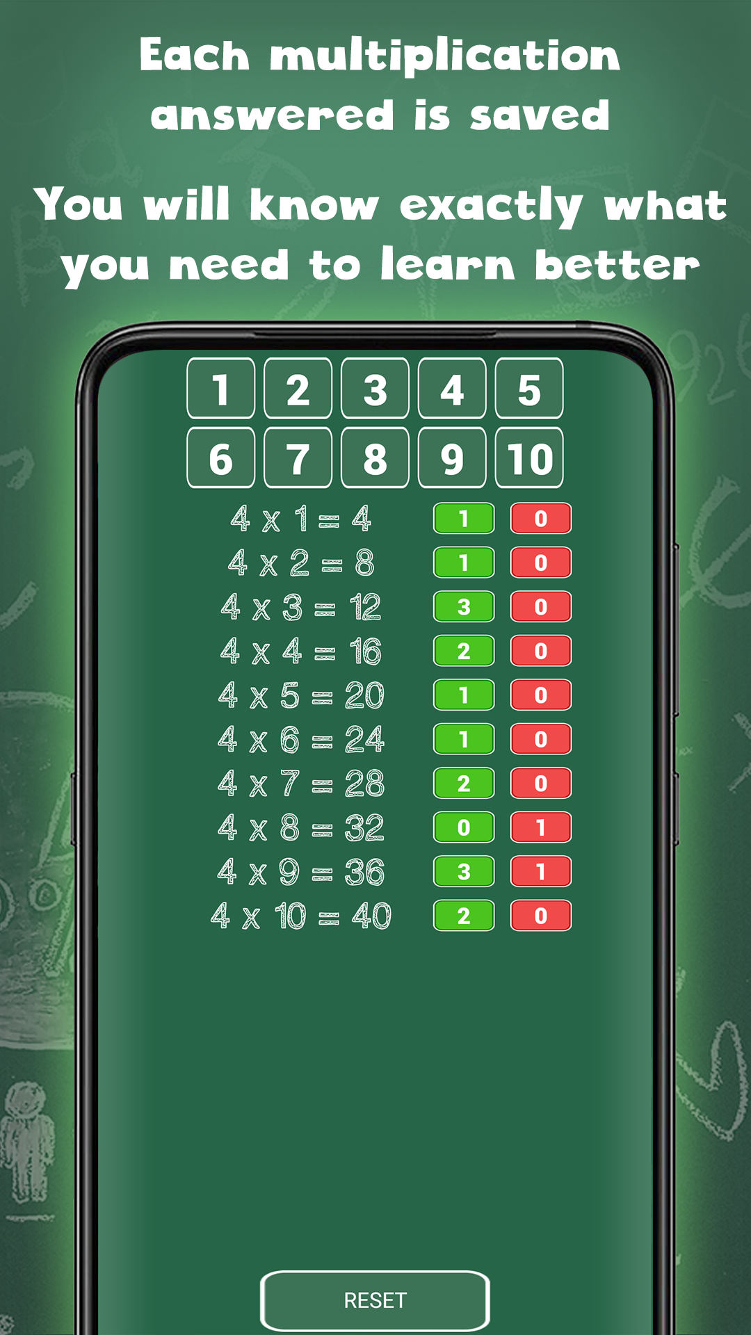 اسکرین شات 5 برنامه Multiplication tables for kids