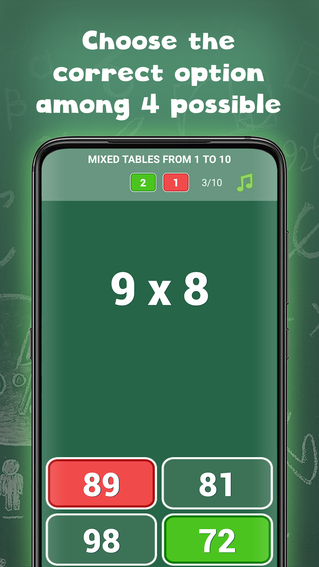 اسکرین شات 3 برنامه Multiplication tables for kids
