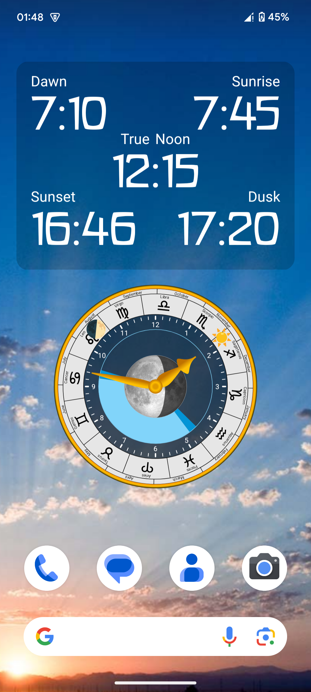 اسکرین شات 3 برنامه Sunclock: Sunrise Sunset Clock