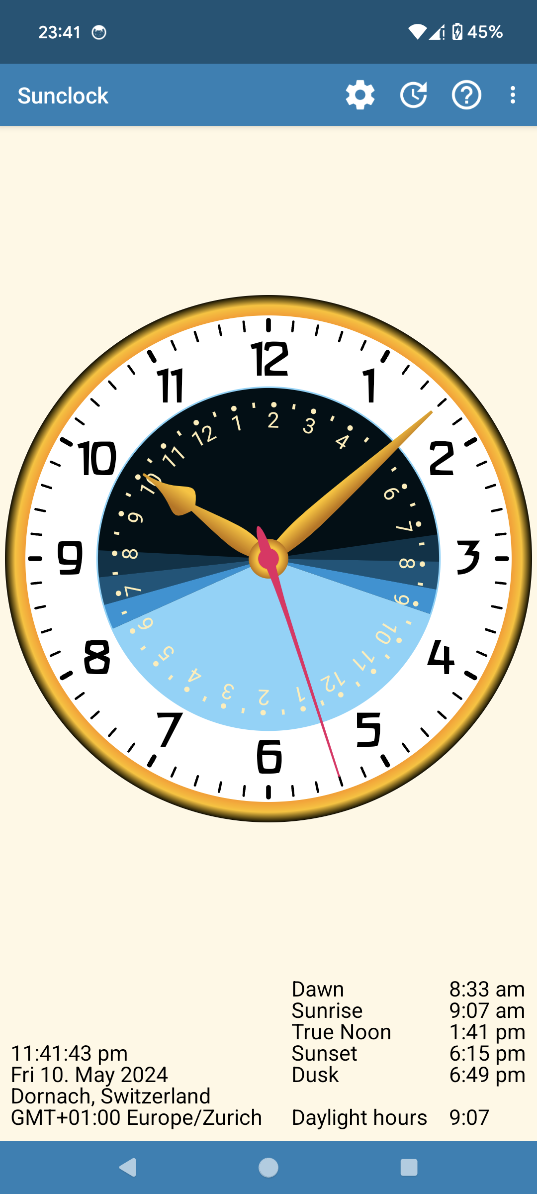 اسکرین شات 2 برنامه Sunclock: Sunrise Sunset Clock