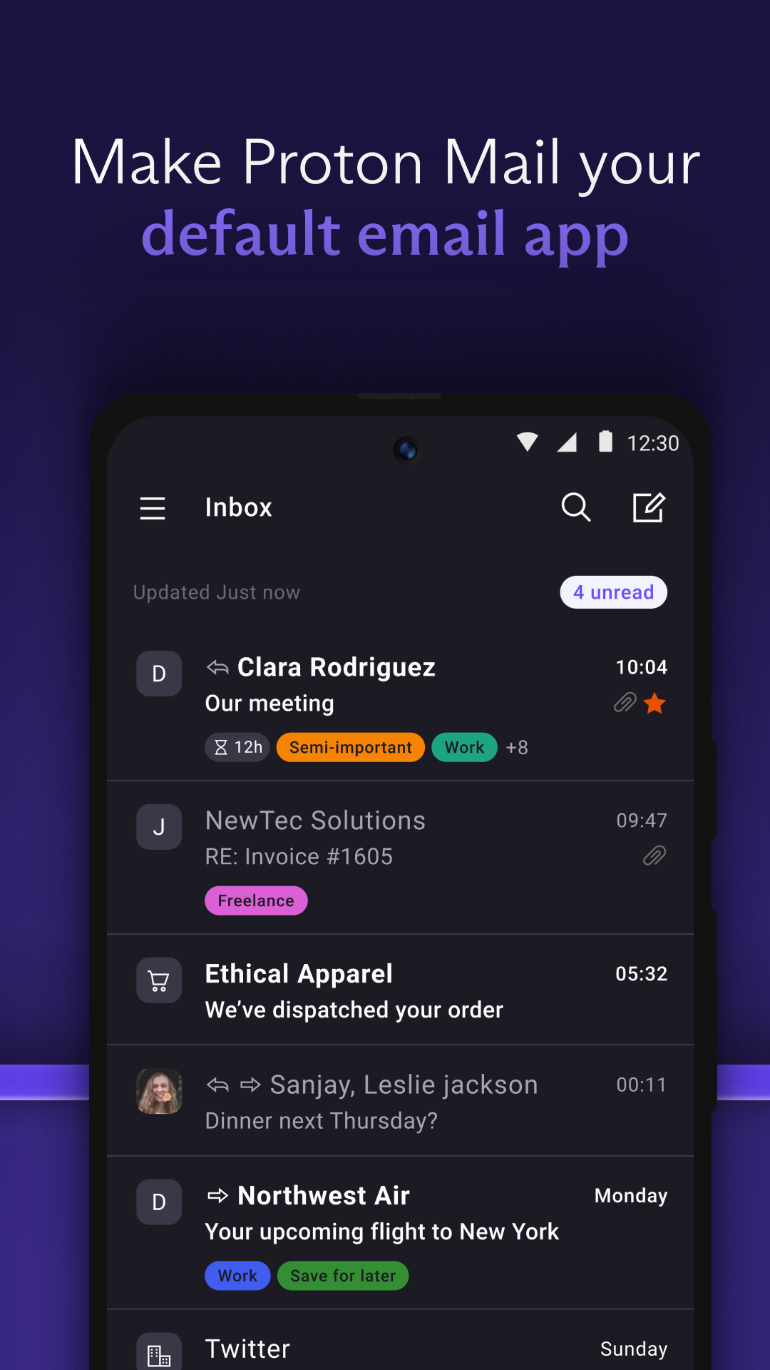 اسکرین شات 4 برنامه Proton Mail: Encrypted Email