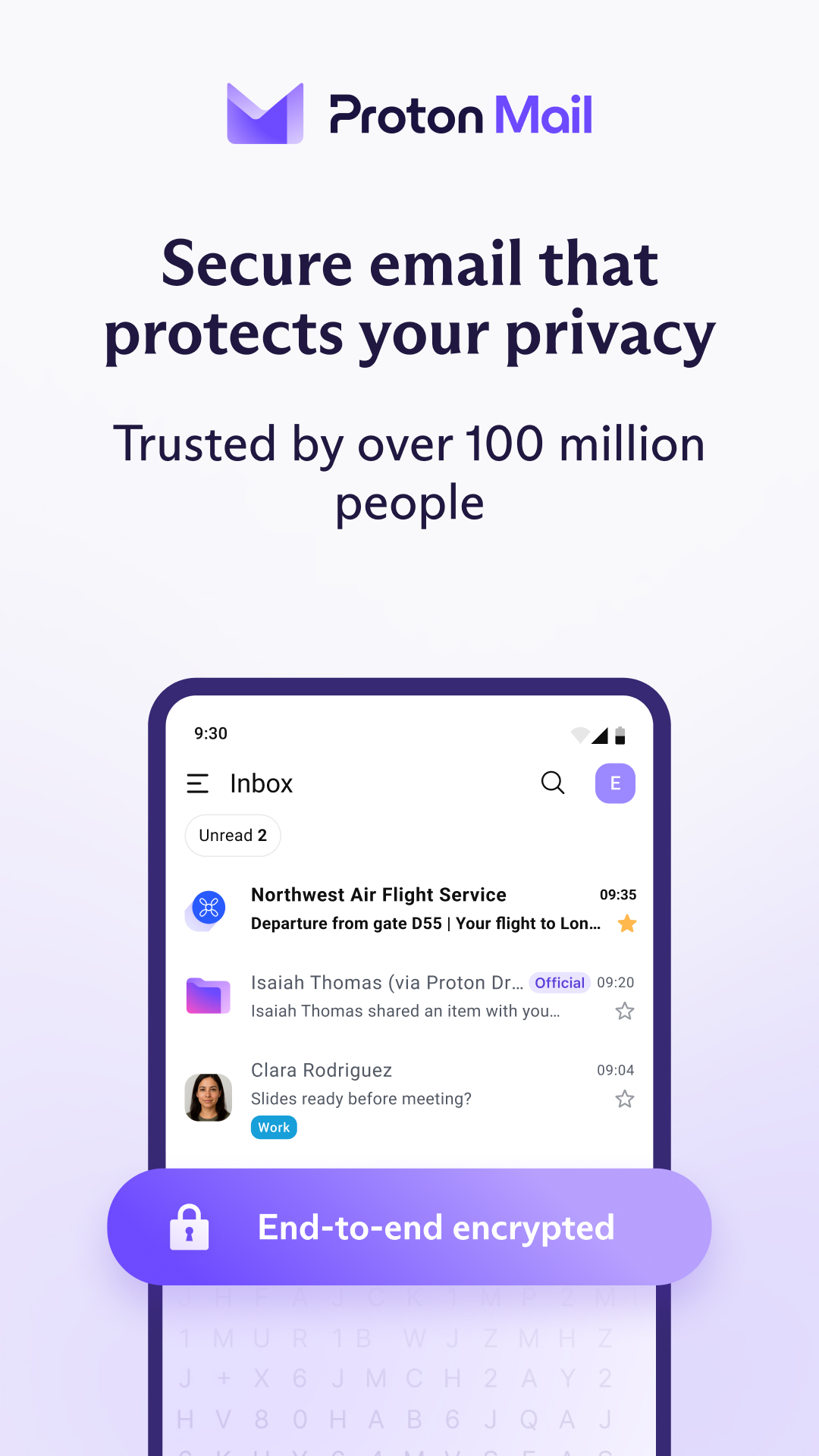 اسکرین شات 1 برنامه Proton Mail: Encrypted Email