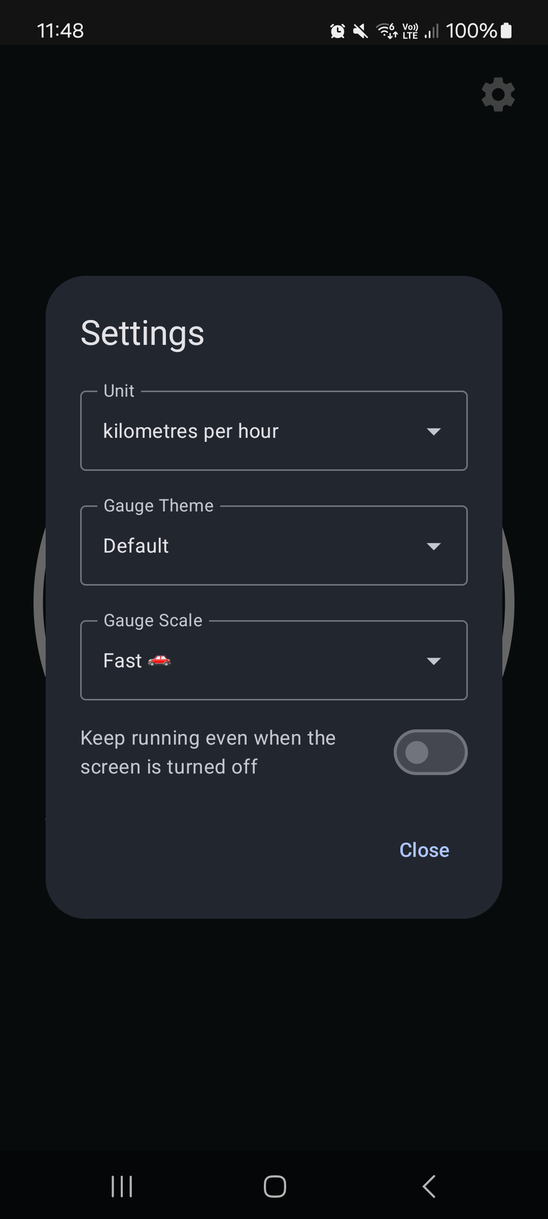 اسکرین شات 4 برنامه Status Bar Speedometer