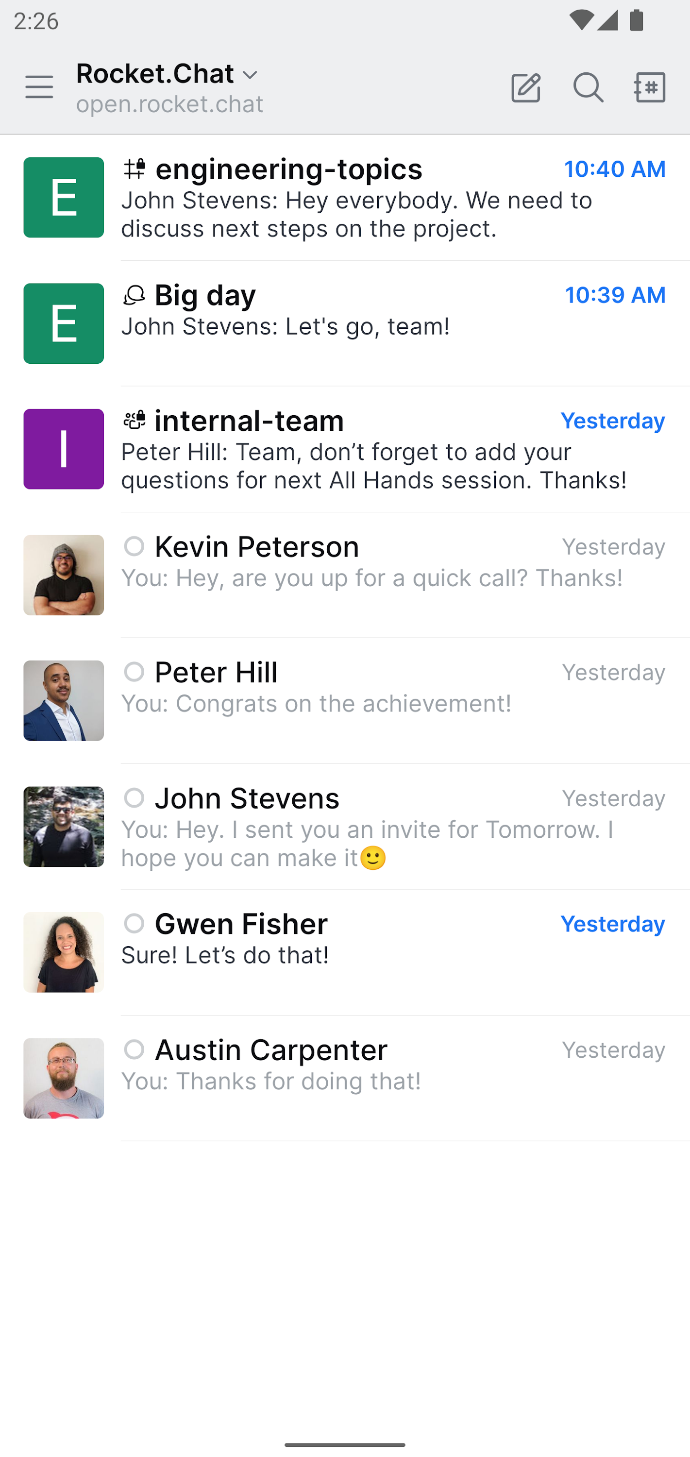 اسکرین شات 2 برنامه Rocket.Chat