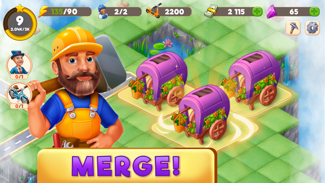 اسکرین شات 1 بازی Mergington Town: Merge & Build
