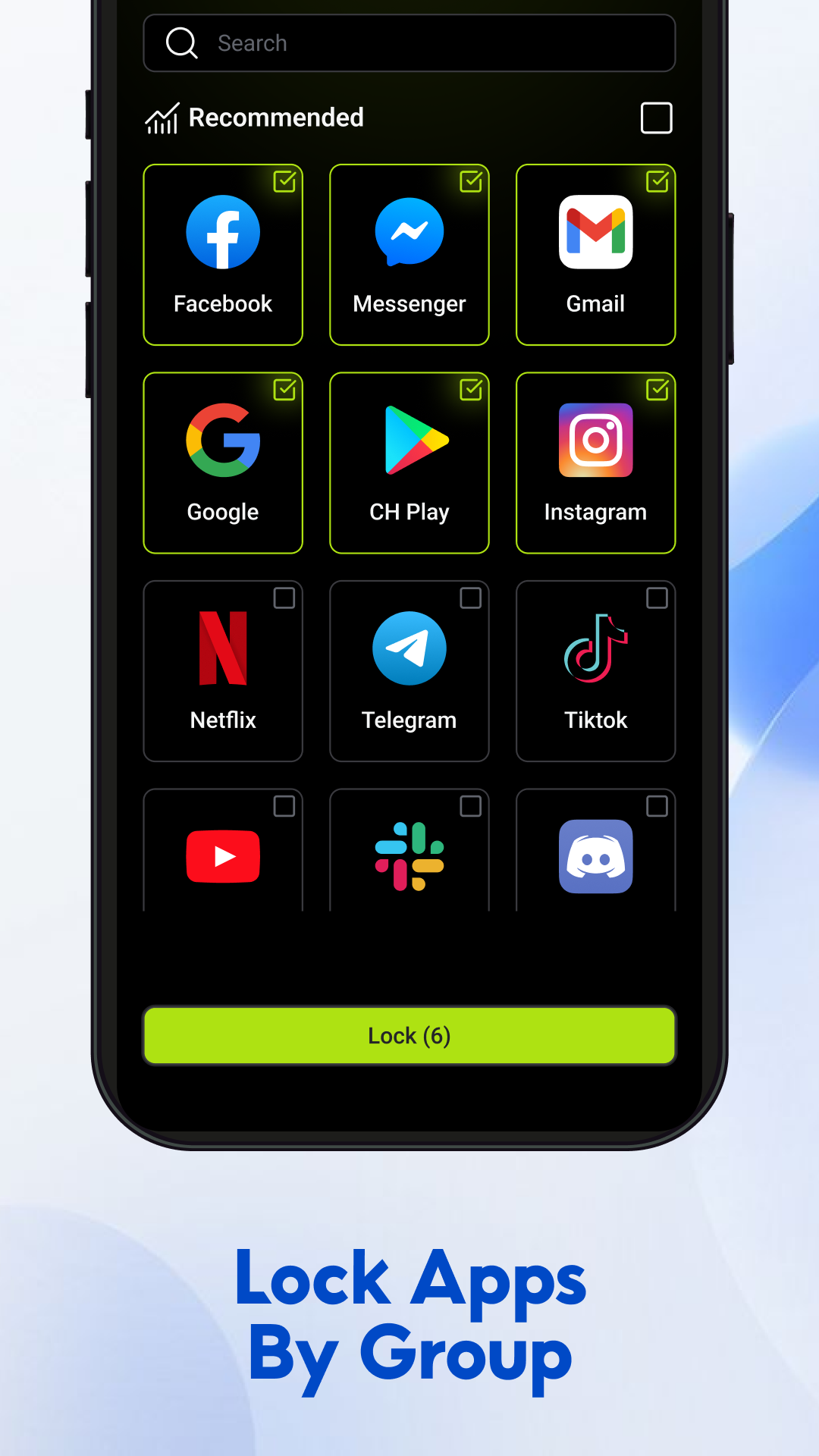 اسکرین شات 3 برنامه App Lock - Password For Apps