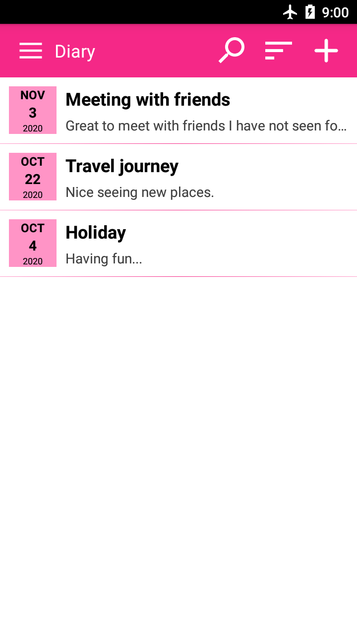 اسکرین شات 1 برنامه Daily journal