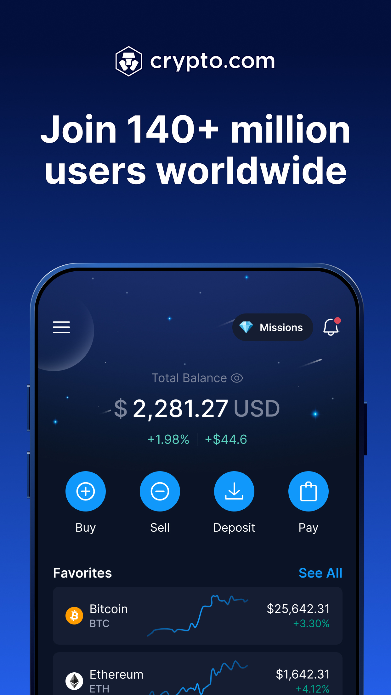 اسکرین شات 1 برنامه Crypto.com - Buy BTC, CRO, XRP