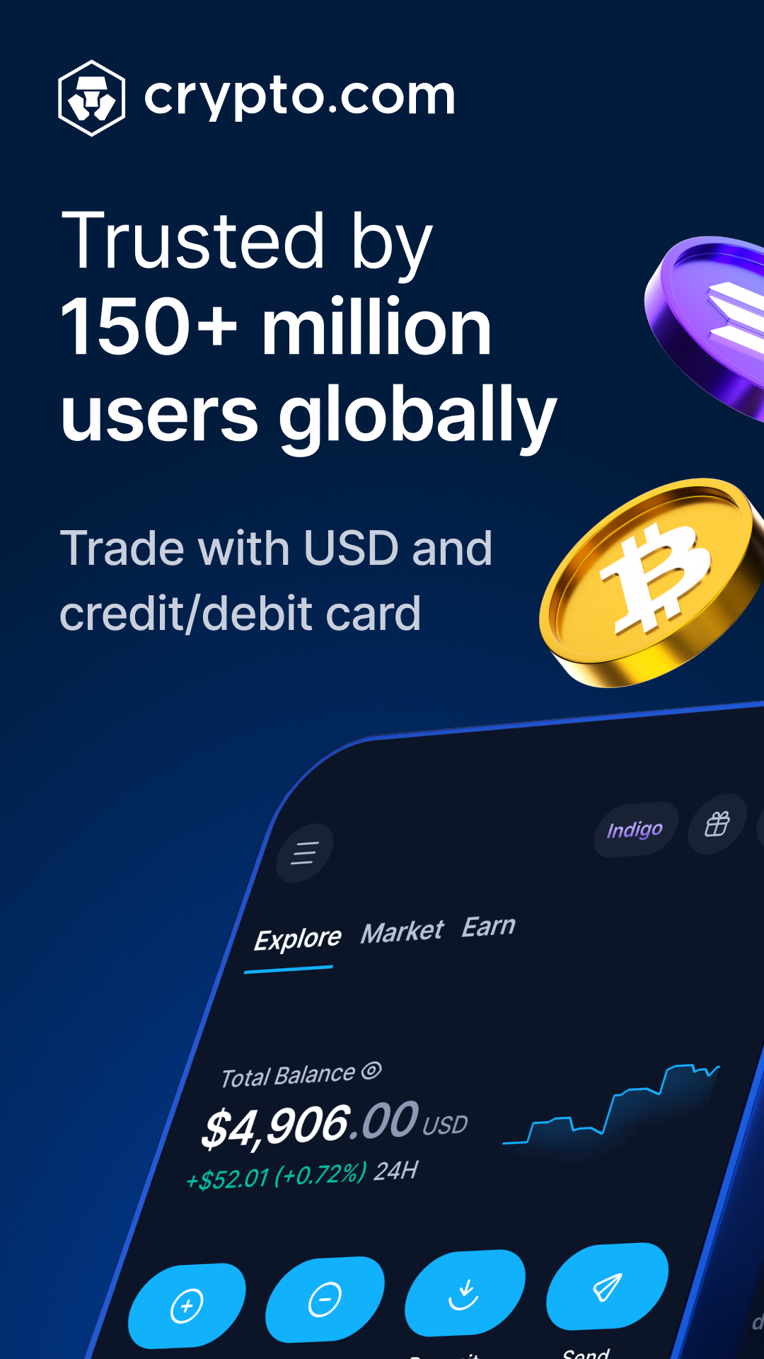 اسکرین شات 1 برنامه Crypto.com: Buy BTC, ETH & CRO