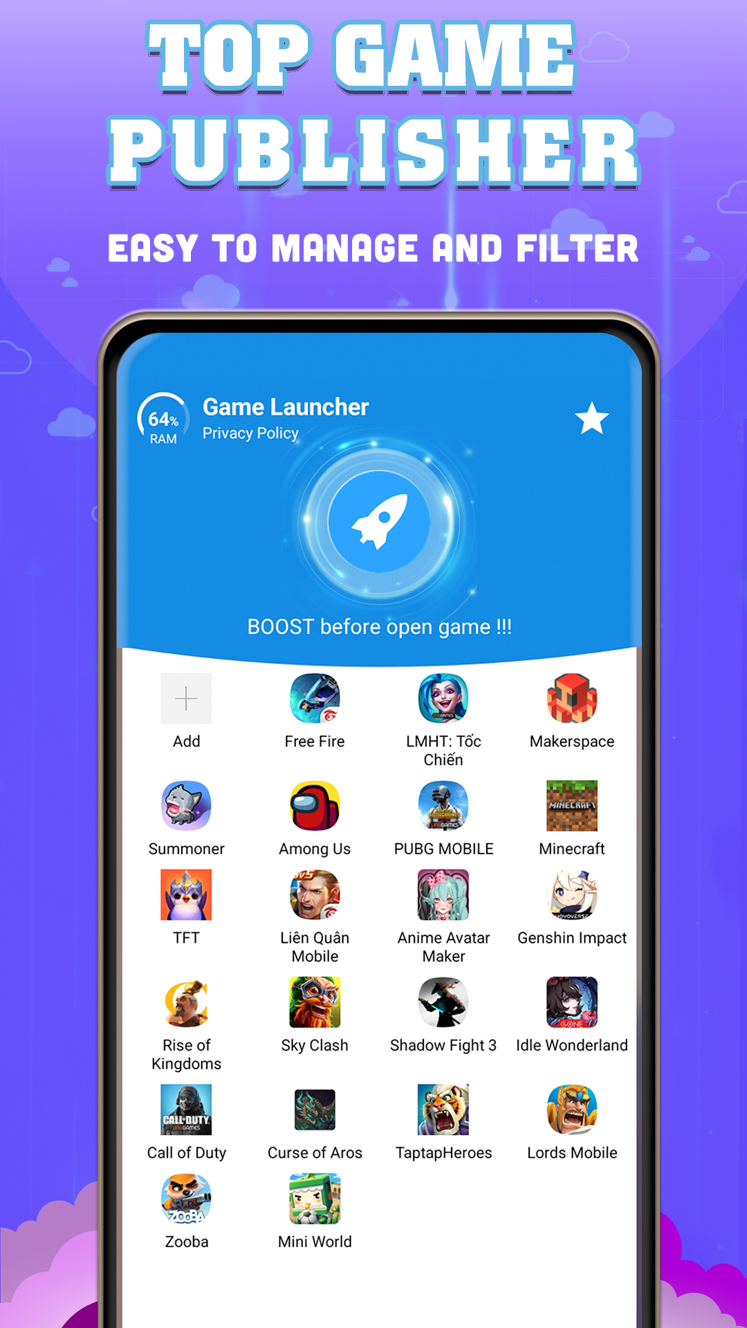 اسکرین شات 2 برنامه Game Launcher: Game Booster