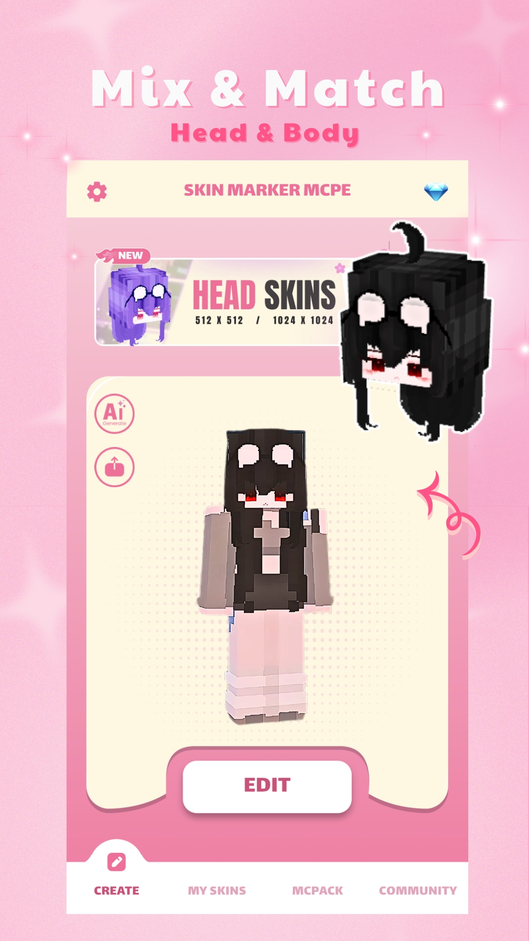 اسکرین شات 2 برنامه Skin for MCPE: Minecraft Skins