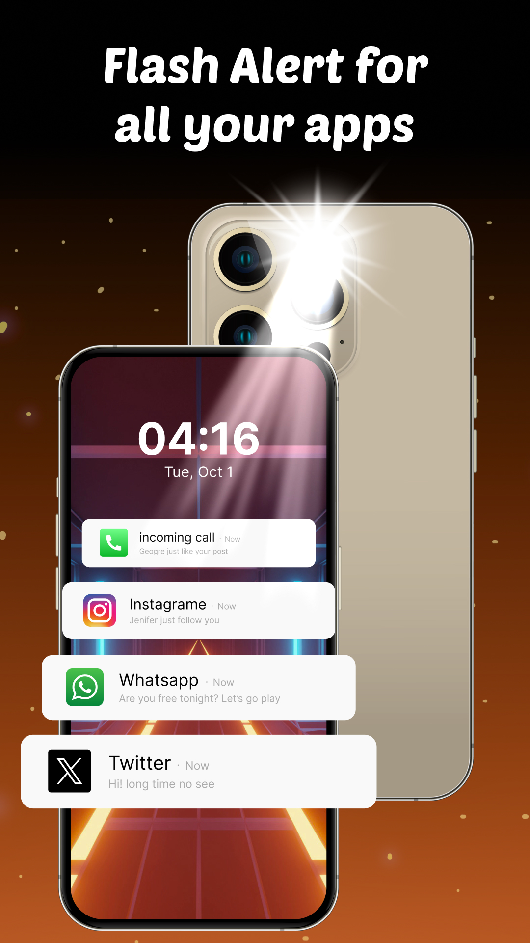 اسکرین شات 2 برنامه LED Flashlight - Flash Alert