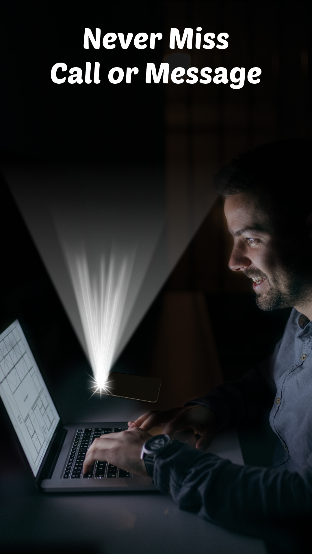 اسکرین شات 1 برنامه LED Flashlight - Flash Alert