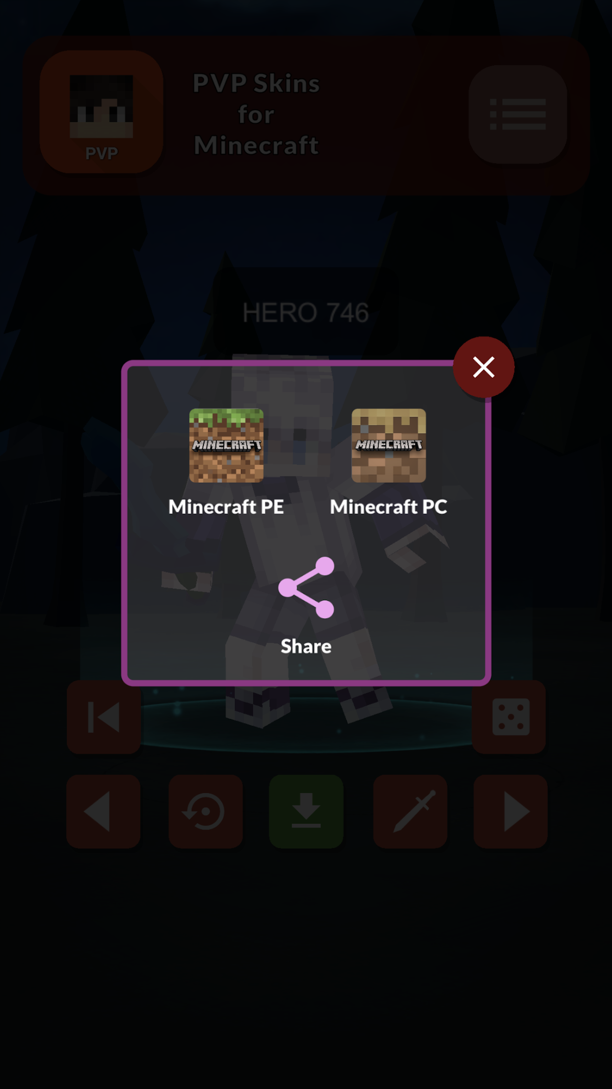 اسکرین شات 2 برنامه PVP Skins for Minecraft