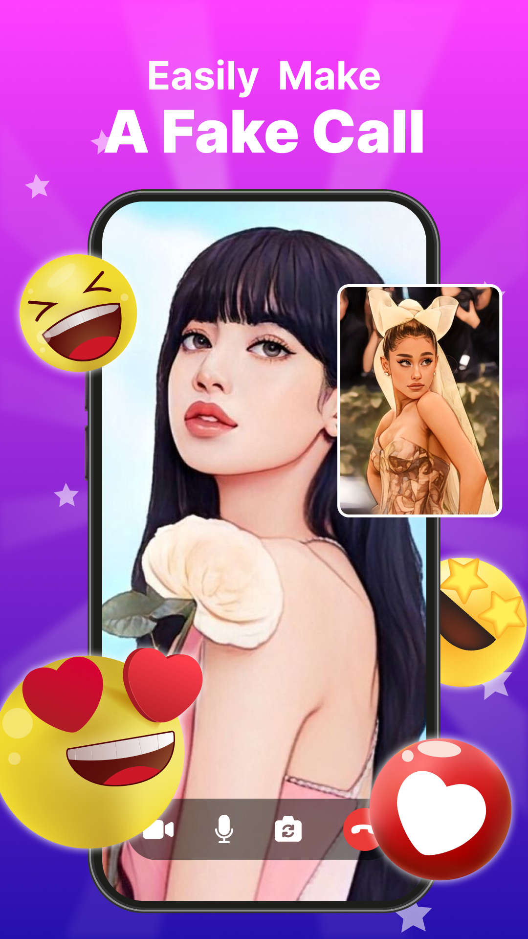 اسکرین شات 2 برنامه Make Video With Idol—Fake Call