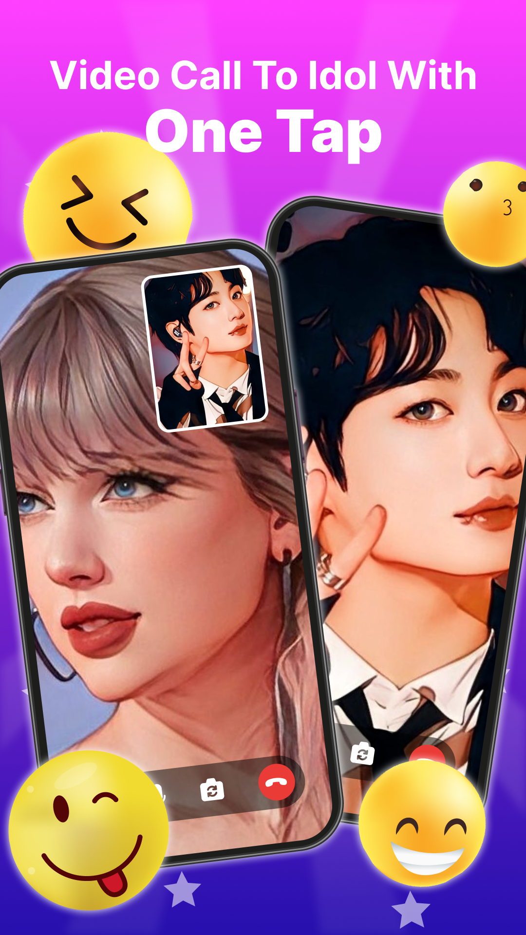 اسکرین شات 4 برنامه Make Video With Idol—Fake Call