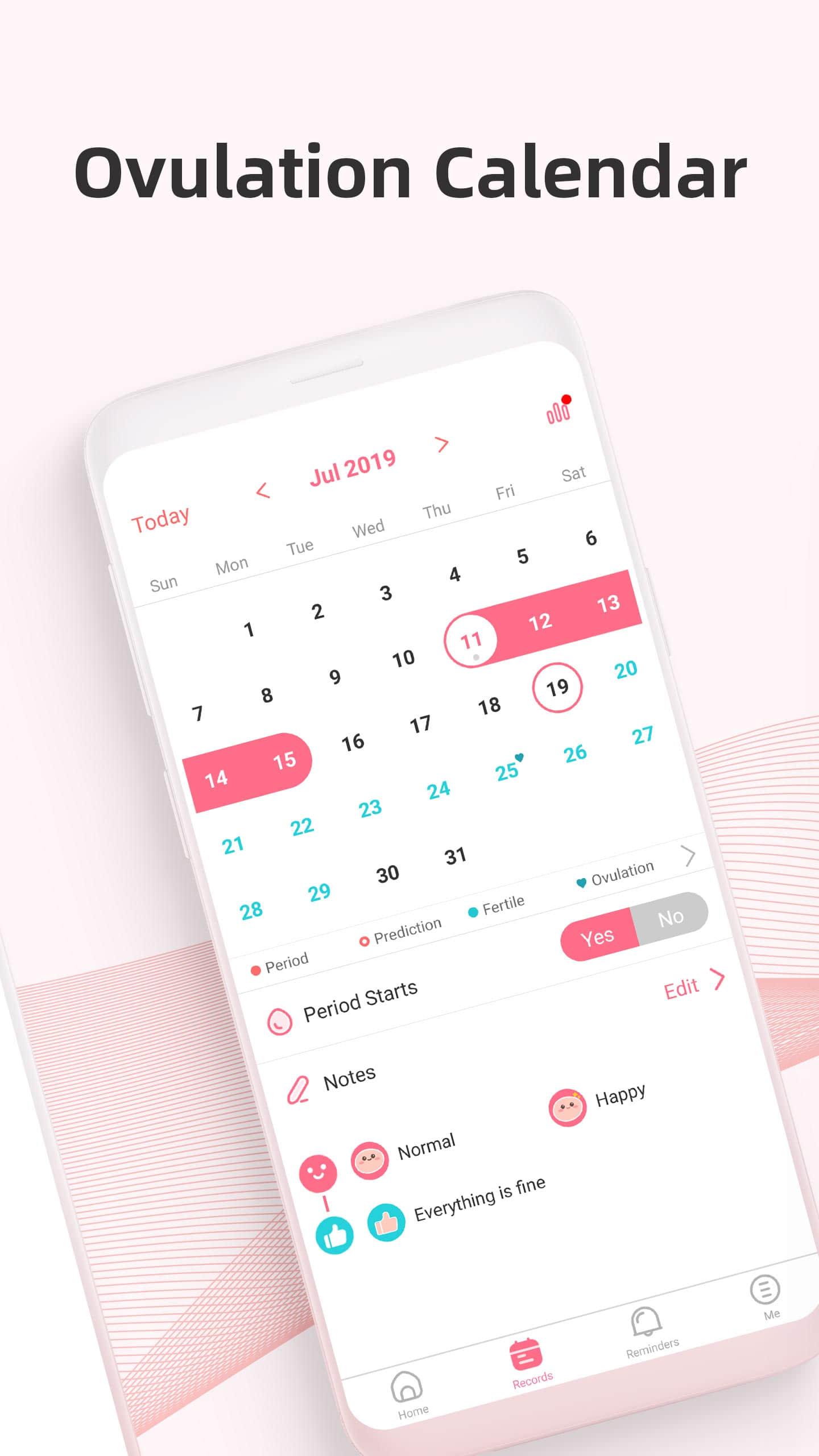 اسکرین شات 2 برنامه Period tracker by PinkBird