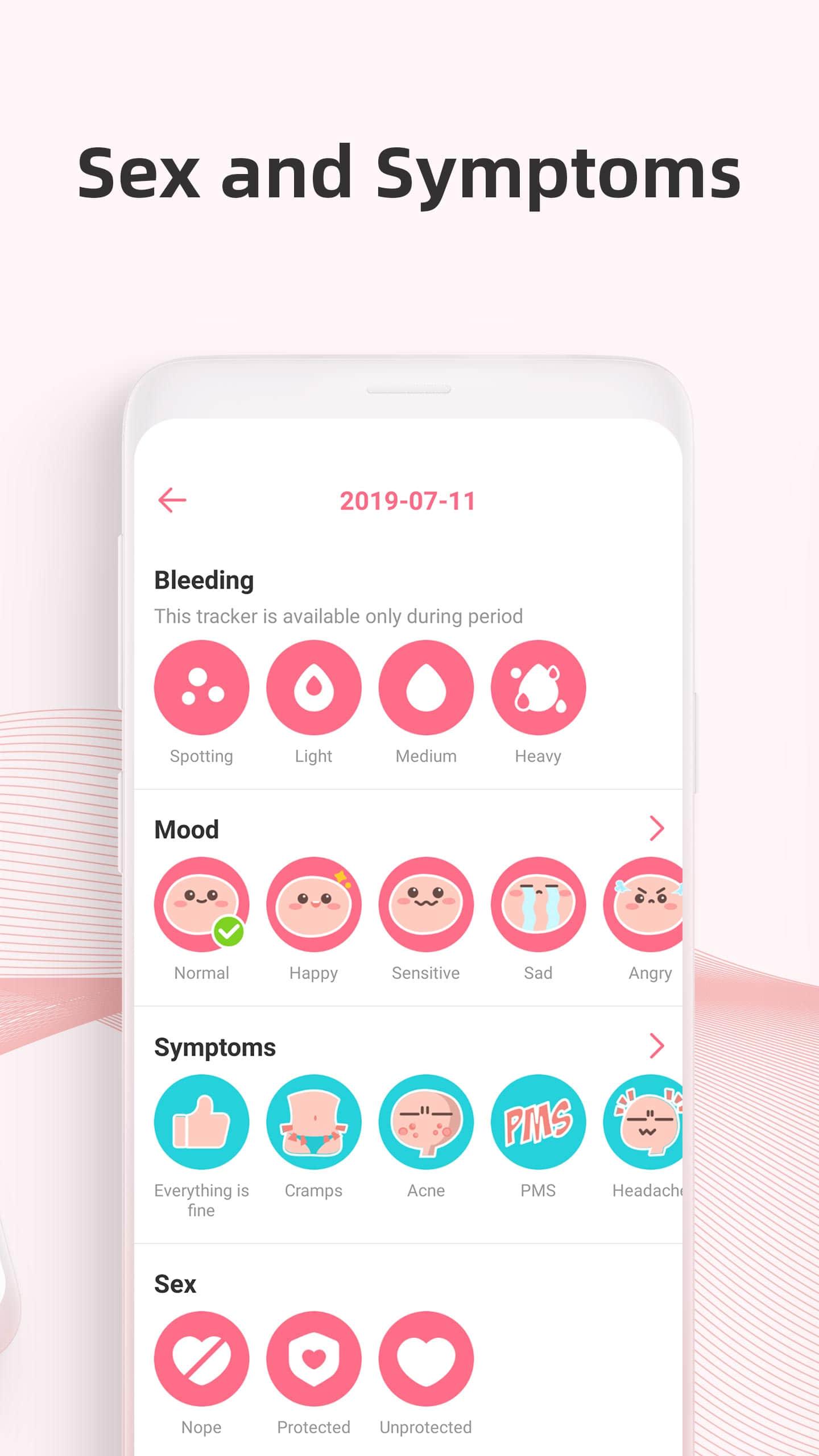 اسکرین شات 3 برنامه Period tracker by PinkBird