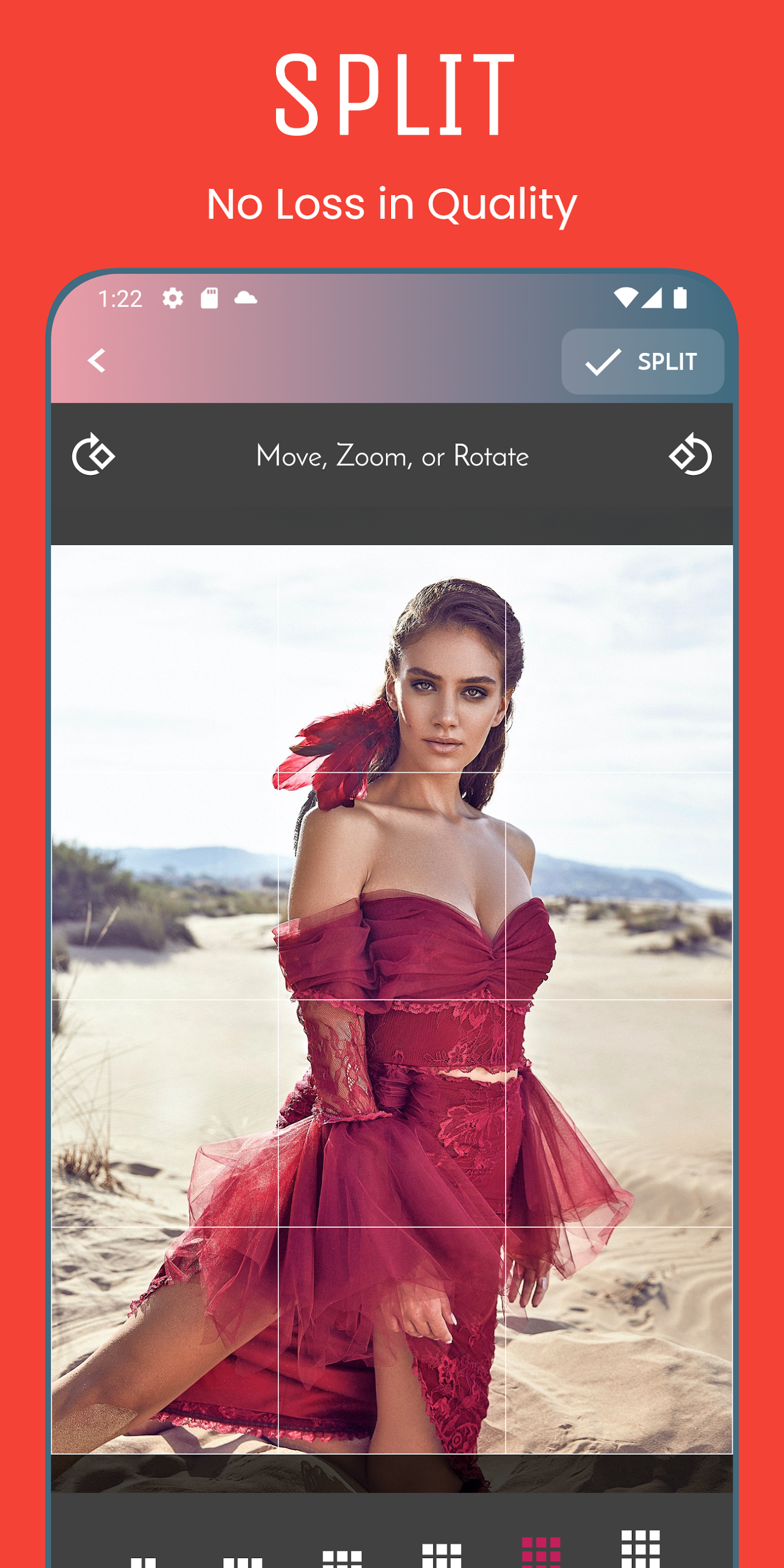 اسکرین شات 5 برنامه PhotoSplit Rectangle Grids