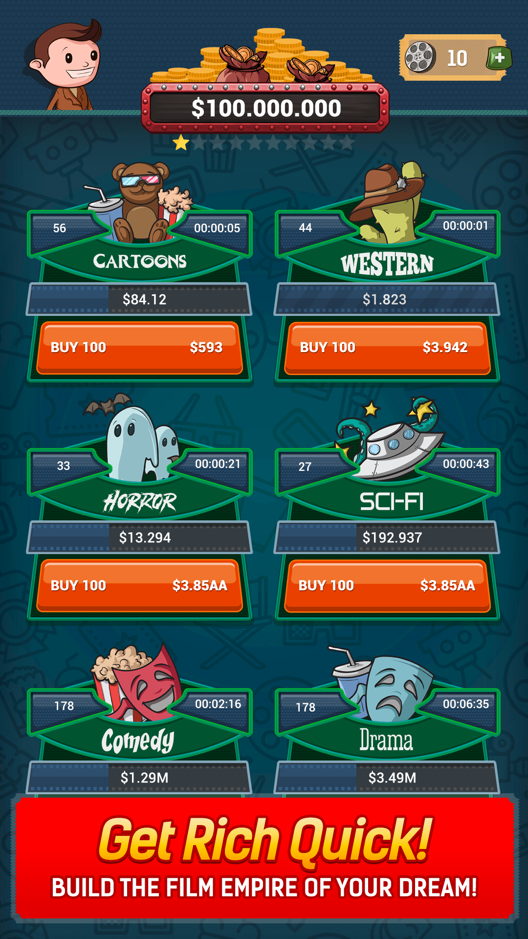 اسکرین شات 2 بازی Idle Film Empire: Tycoon Game