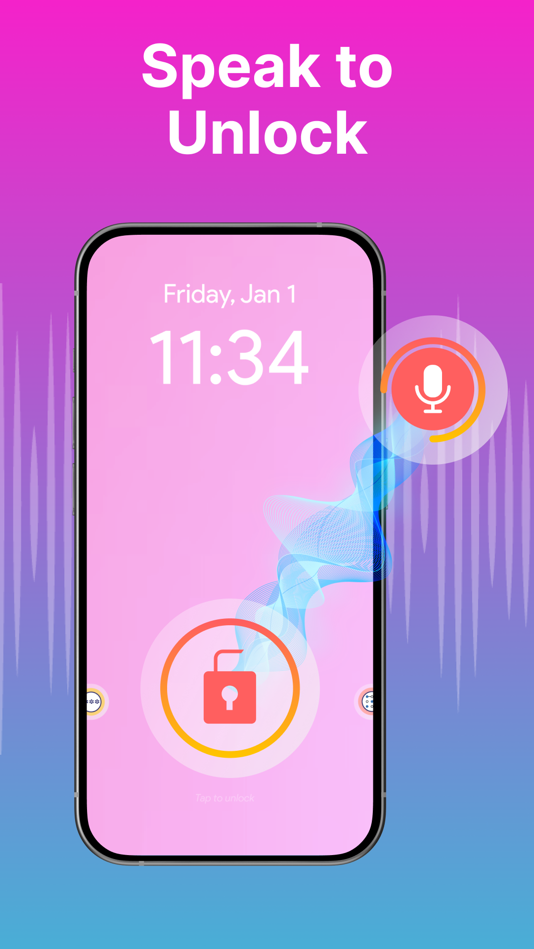 اسکرین شات 2 برنامه Voice Lock Screen - Voice Lock