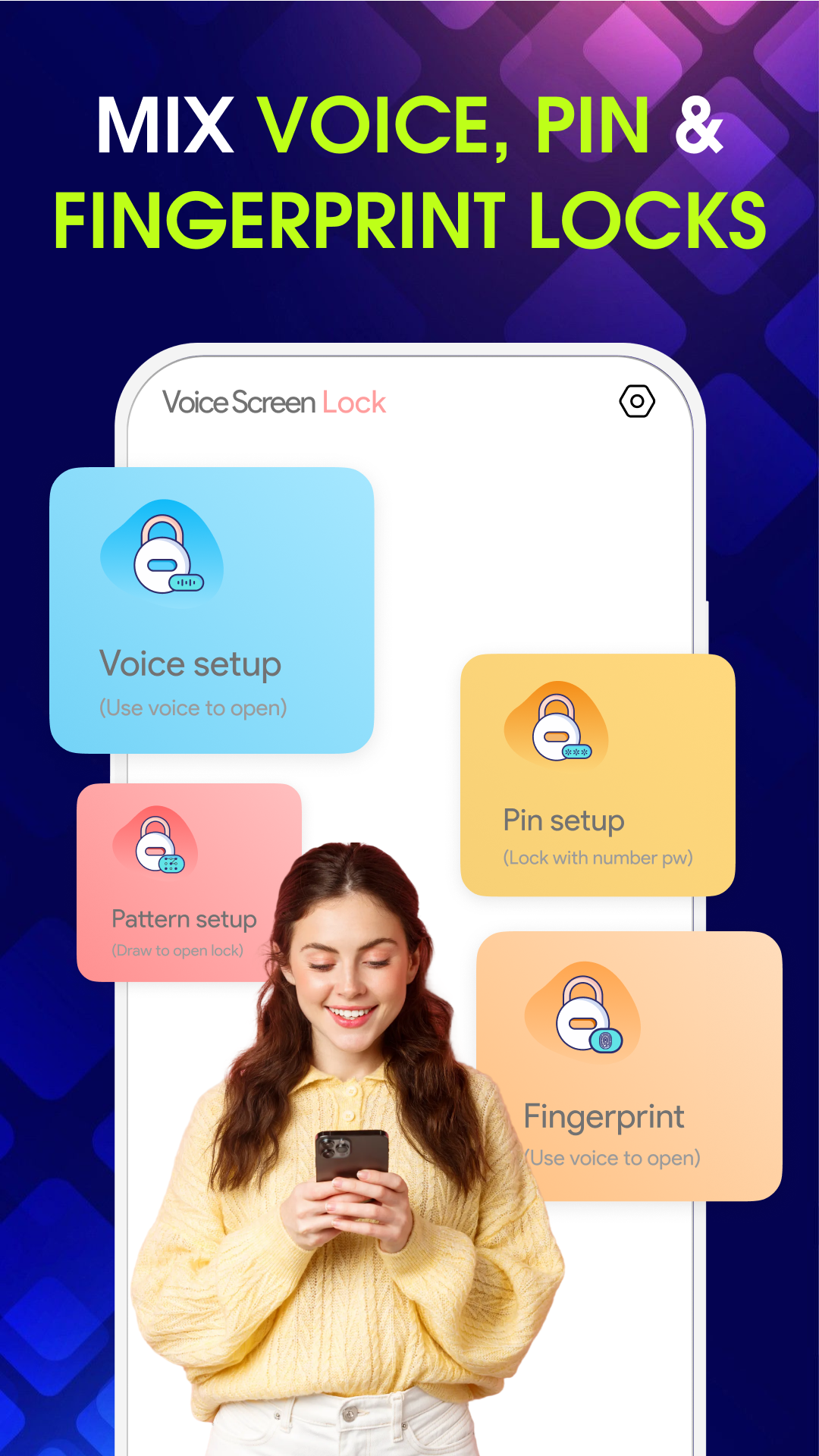 اسکرین شات 3 برنامه AI Voice Lock Screen