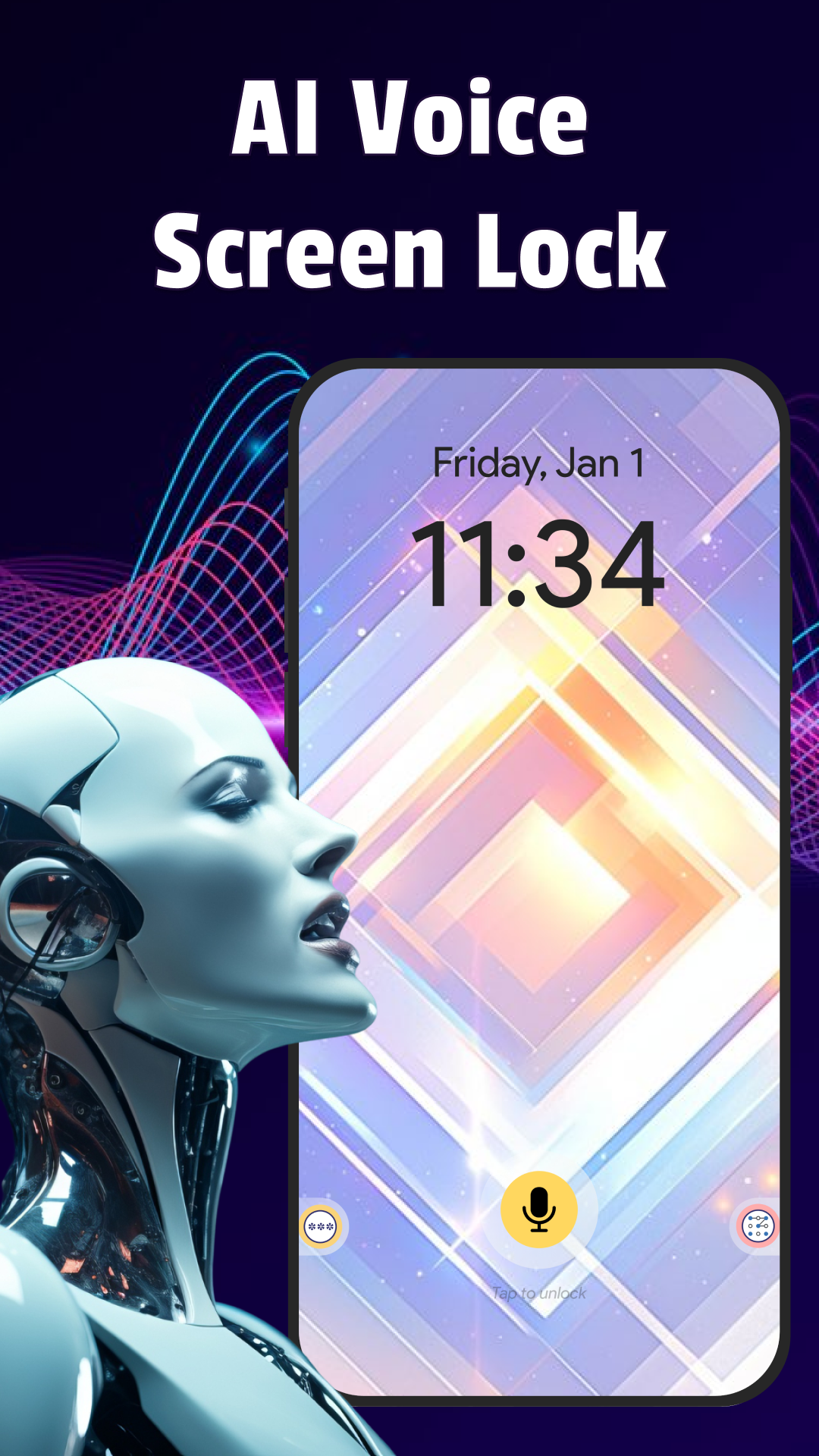 اسکرین شات 2 برنامه AI Voice Lock Screen