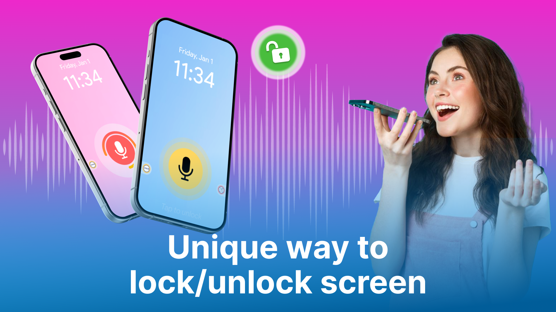 اسکرین شات 1 برنامه Voice Lock Screen - Voice Lock