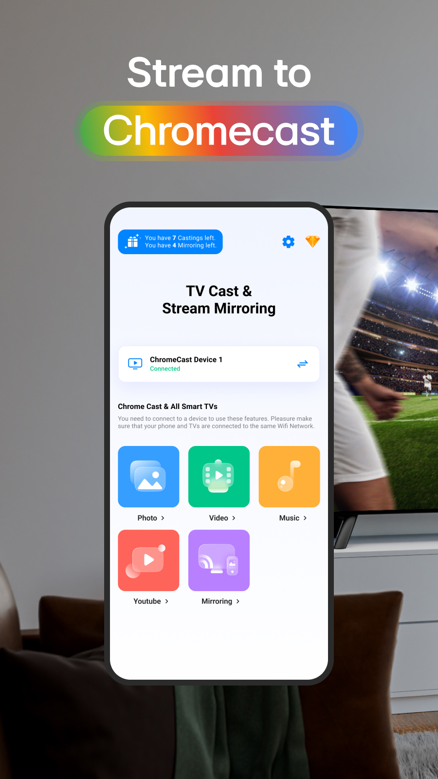 اسکرین شات 1 برنامه TV Cast for Chromecast