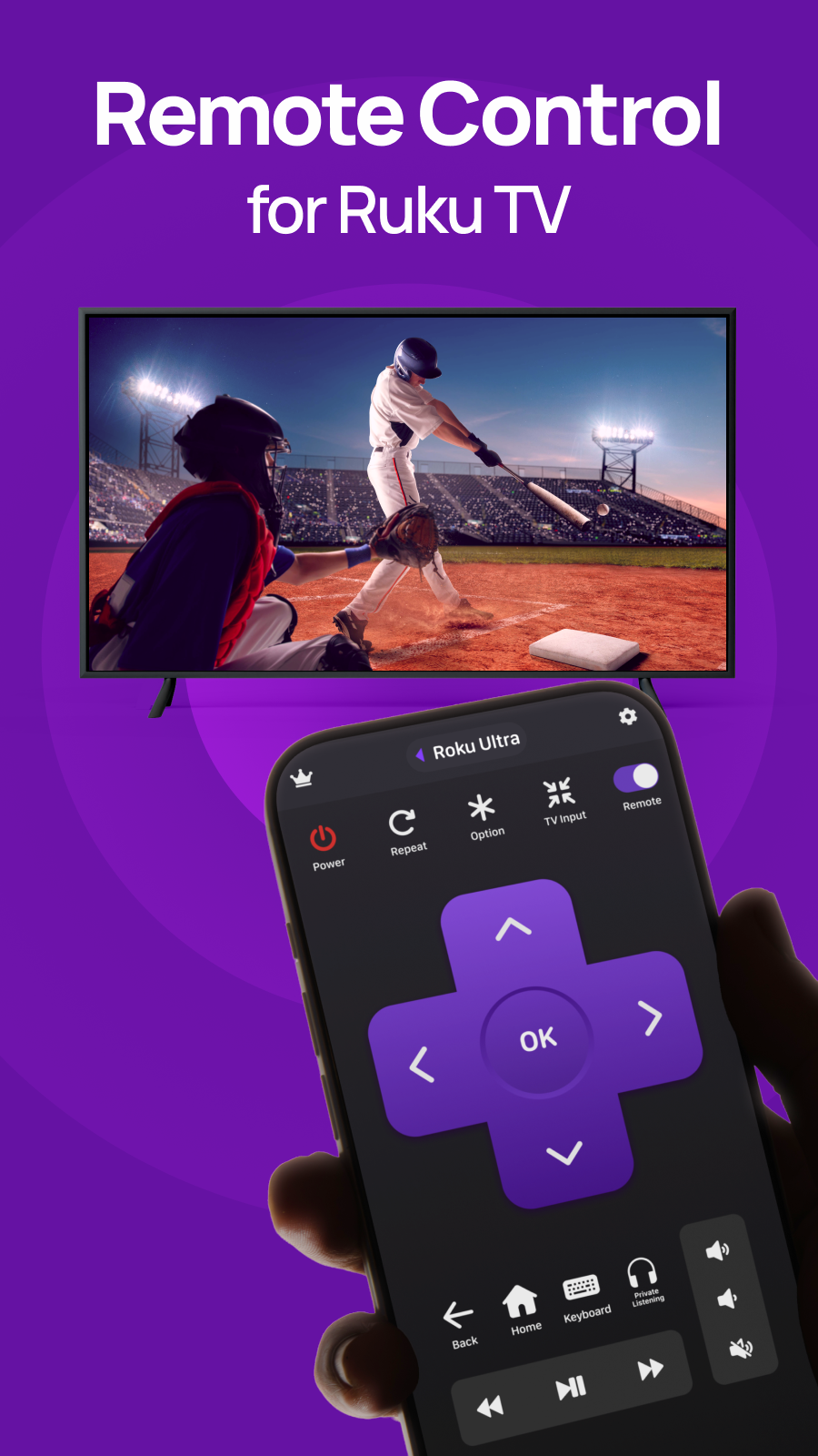 اسکرین شات 1 برنامه Ruku Remote Control: TV Remote