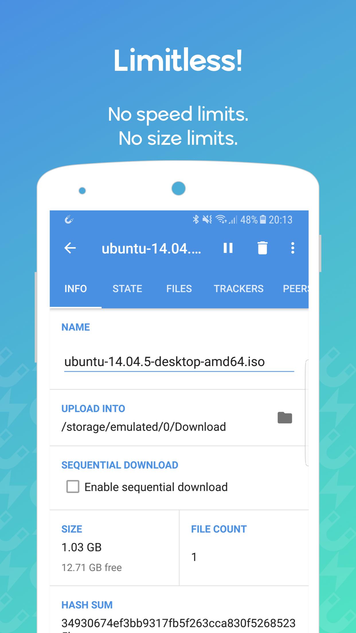 اسکرین شات 2 برنامه WeTorrent - Torrent Downloader
