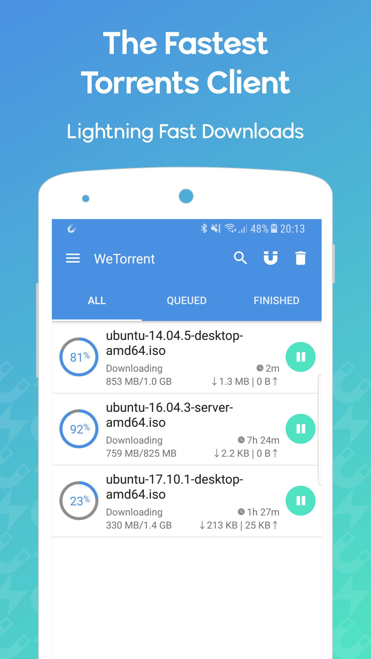 اسکرین شات 1 برنامه WeTorrent - Torrent Downloader